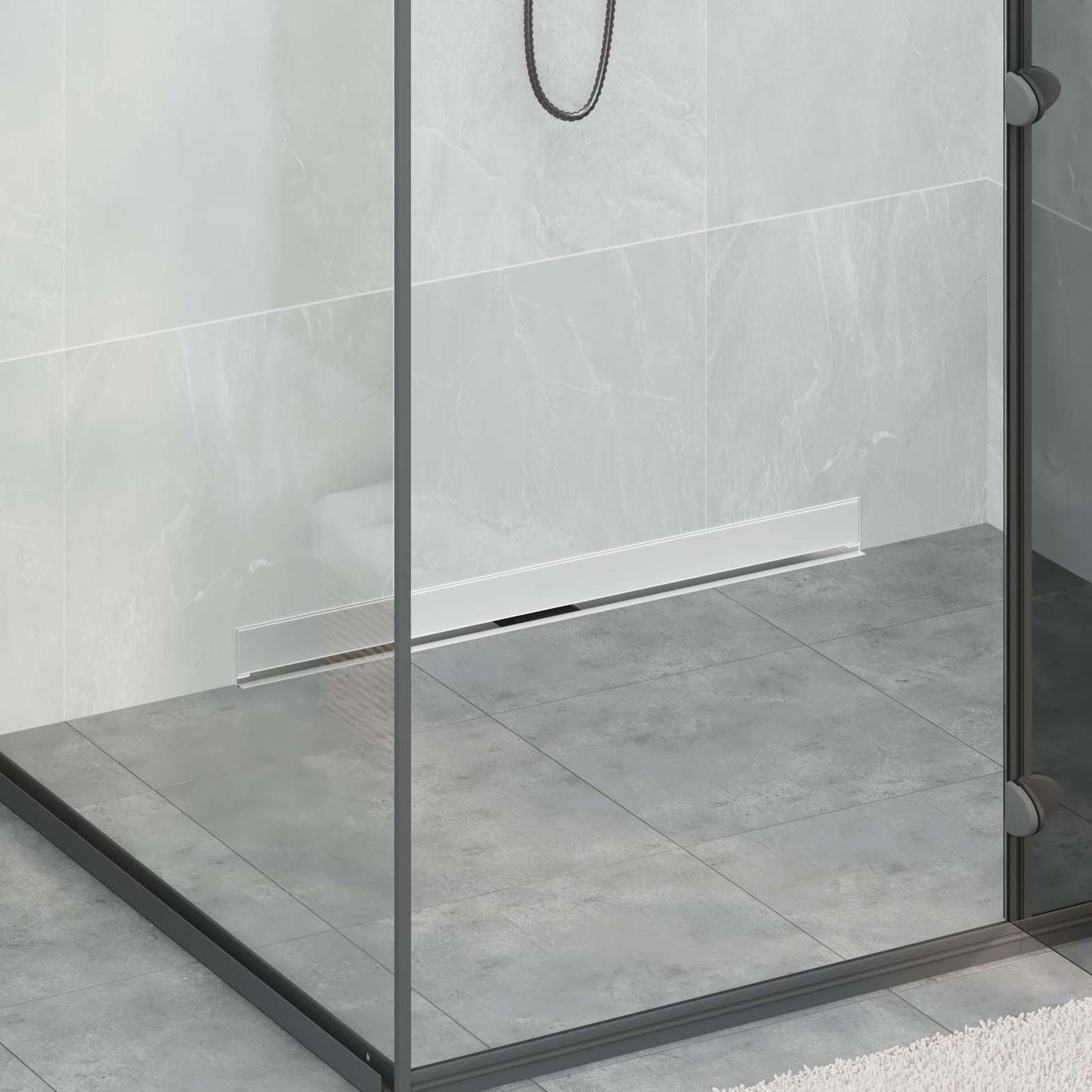 Wandmontierter Duschablauf Silber 80 cm Edelstahl 304