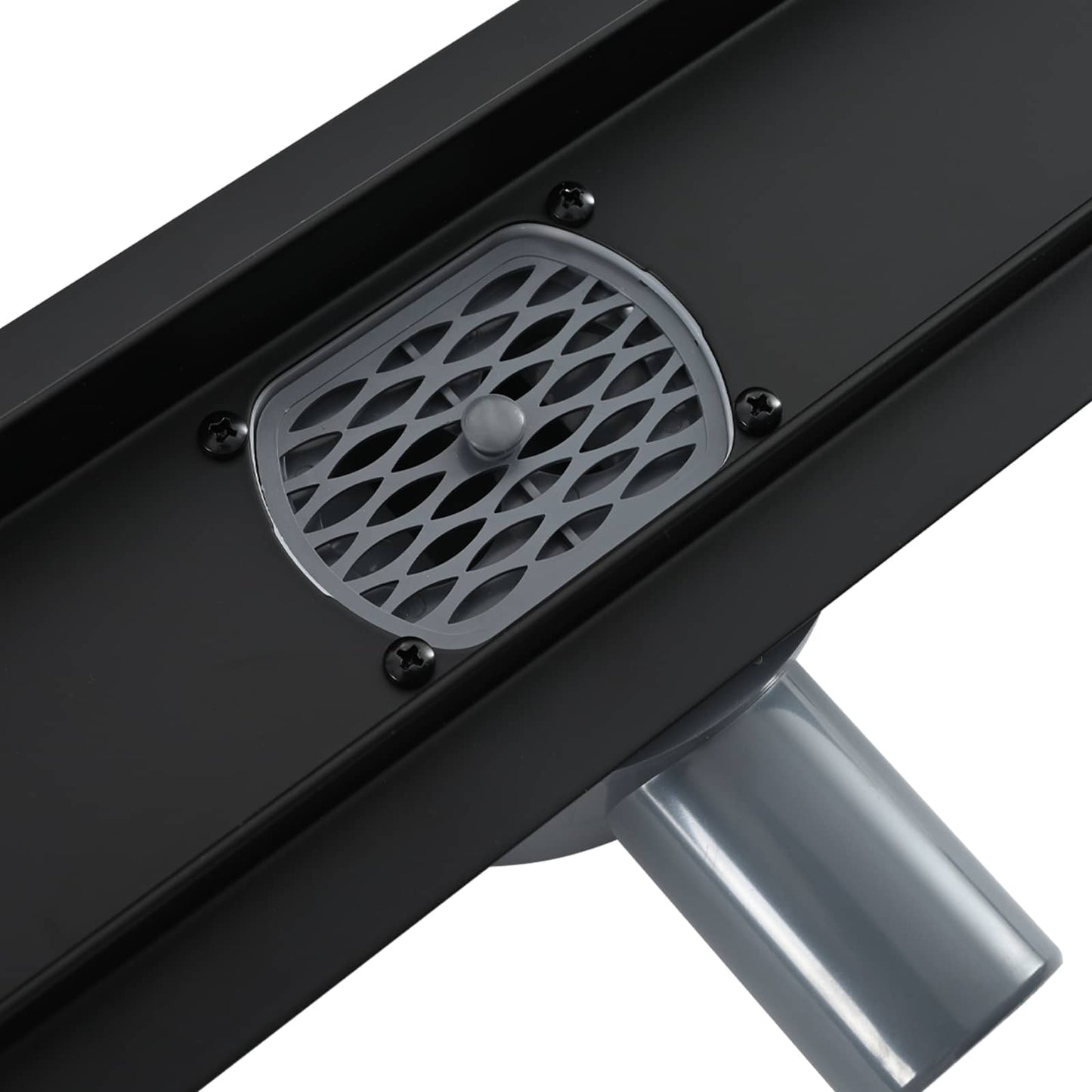 Duschablauf 2-in-1 mit 360° Siphon Schwarz 90 cm Edelstahl 304