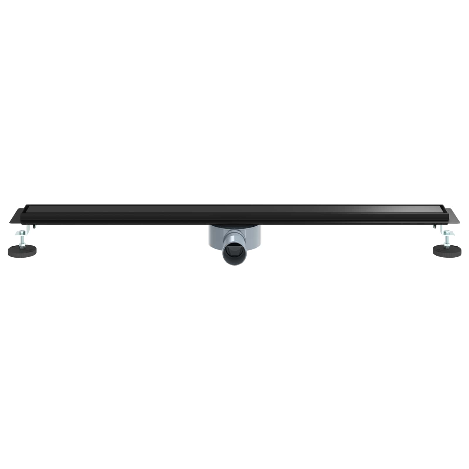 Duschablauf 2-in-1 mit 360° Siphon Schwarz 90 cm Edelstahl 304