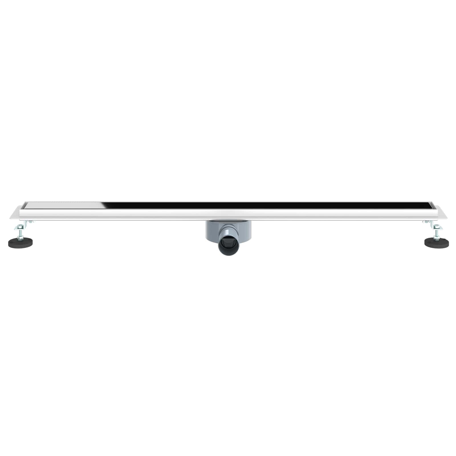Duschabfluss mit Glashülle und 360° Siphon Schwarz 100 cm