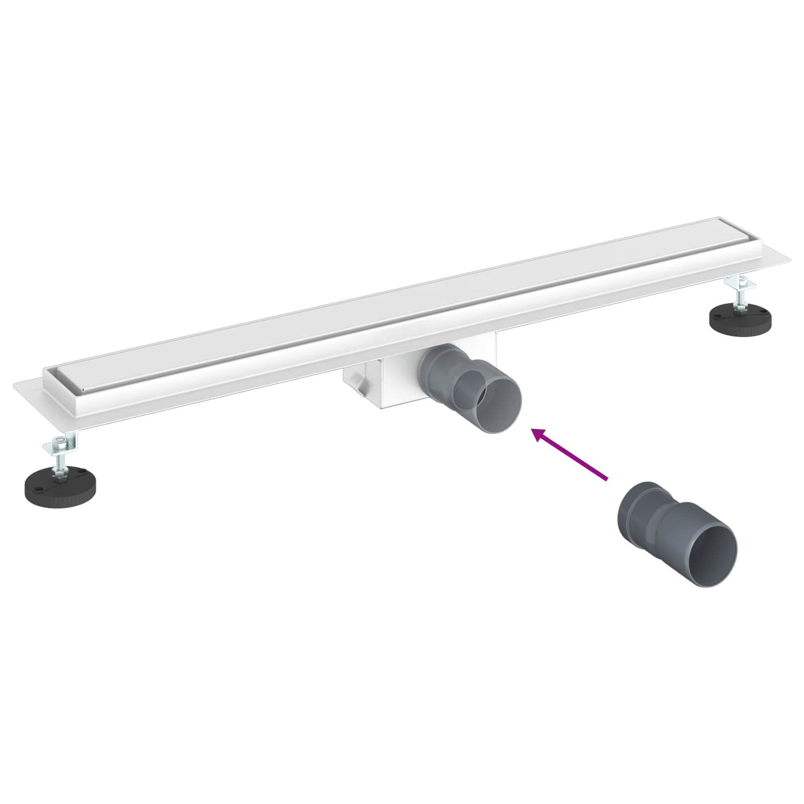 2 in 1 Duschabfluss Silber 80 cm Edelstahl 304