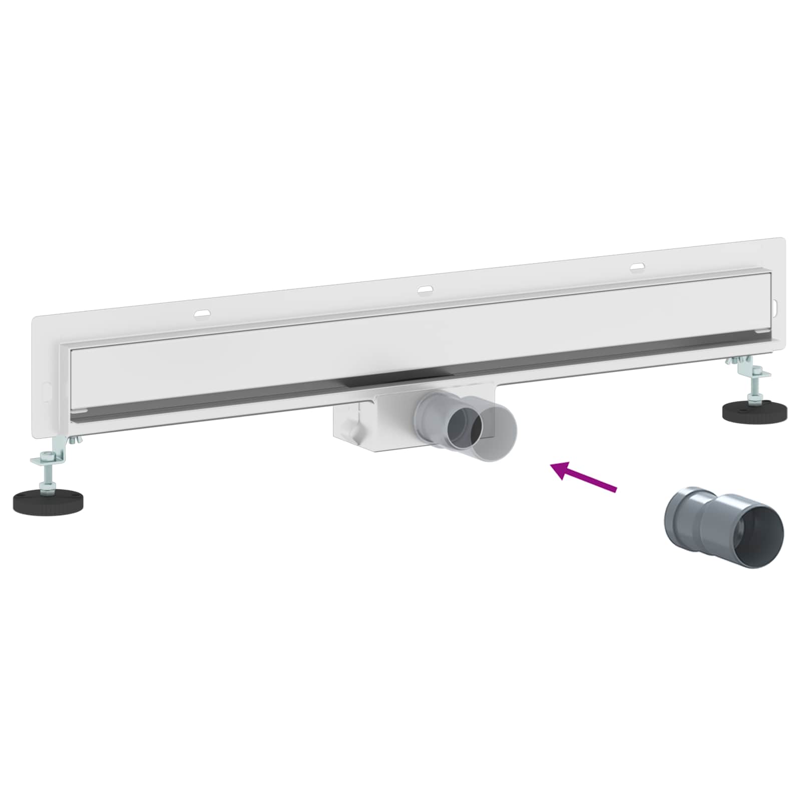Wandmontierter Duschablauf Silber 70 cm Edelstahl 304