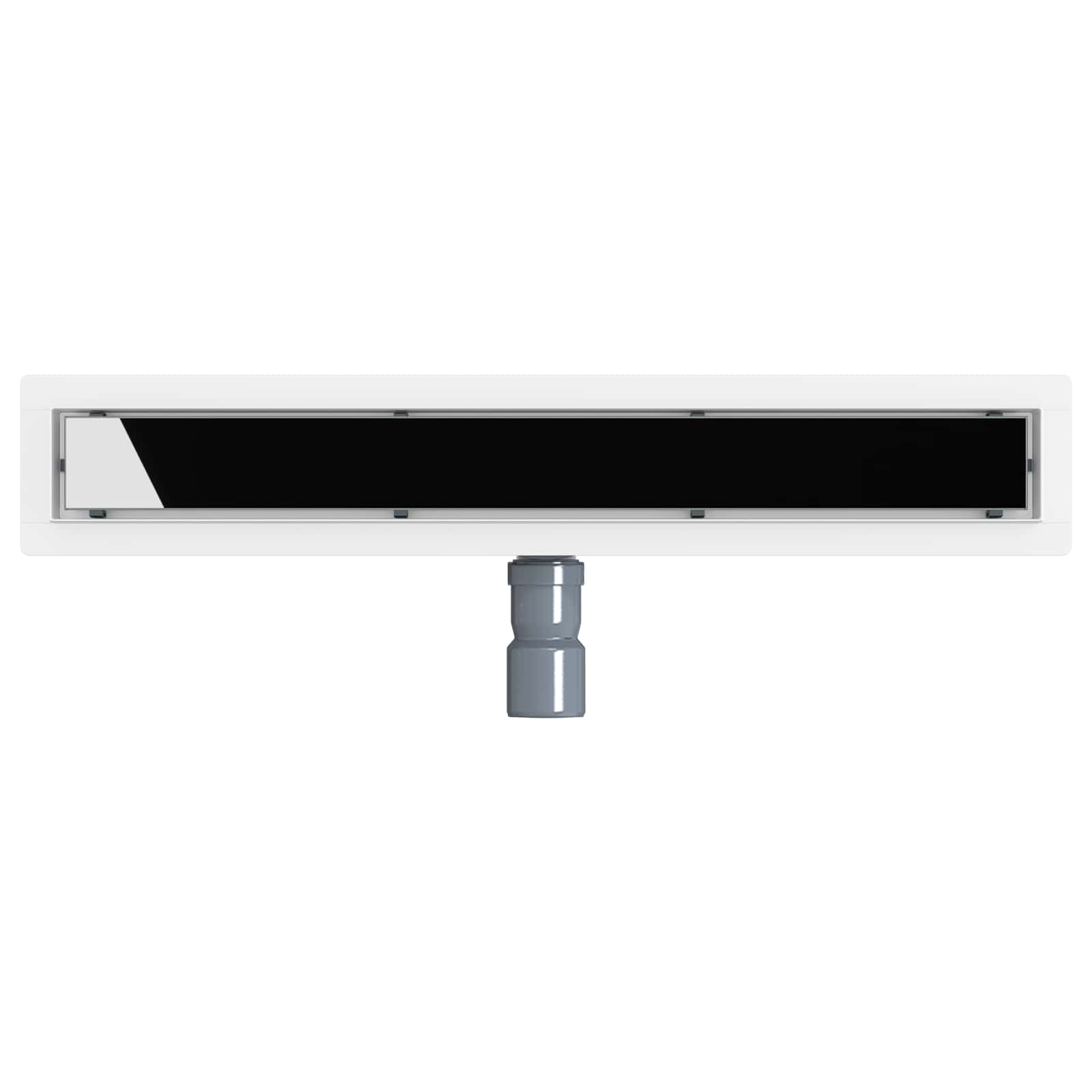 Duschabfluss mit Glashülle und 360° Siphon Schwarz 60 cm