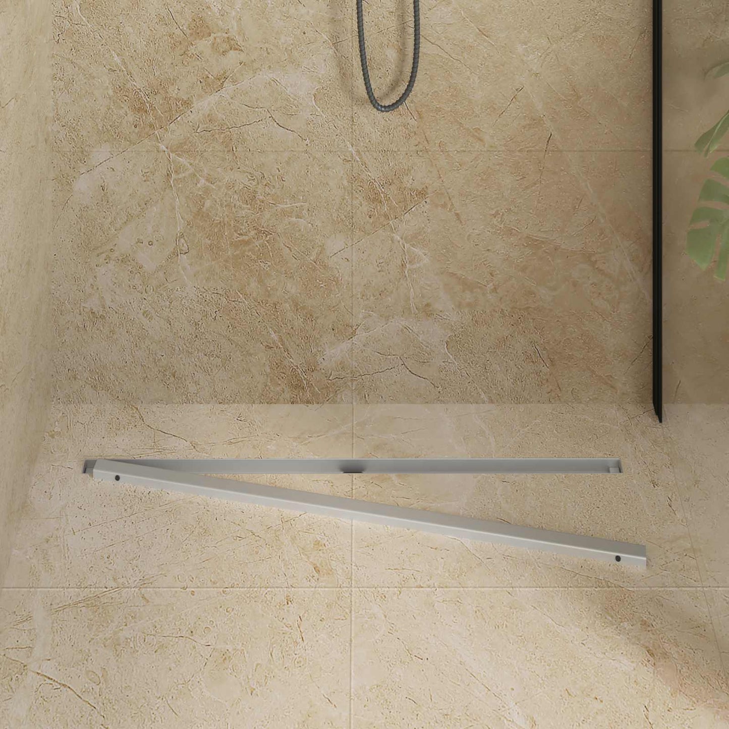 360° Duschablauf mit slim Modell Silber 90 cm Edelstahl 304