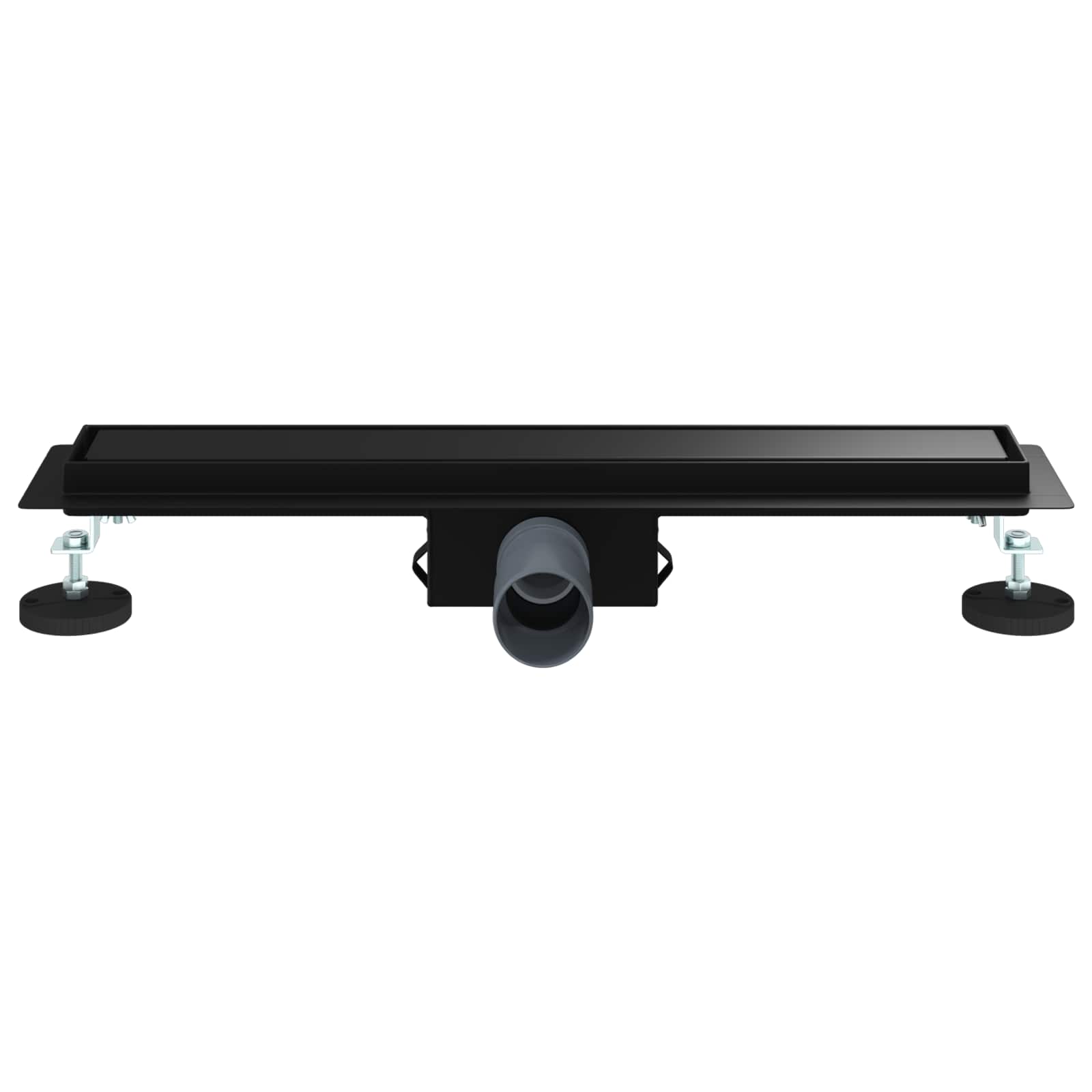 2 in 1 Duschabfluss Schwarz 60 cm Edelstahl 304