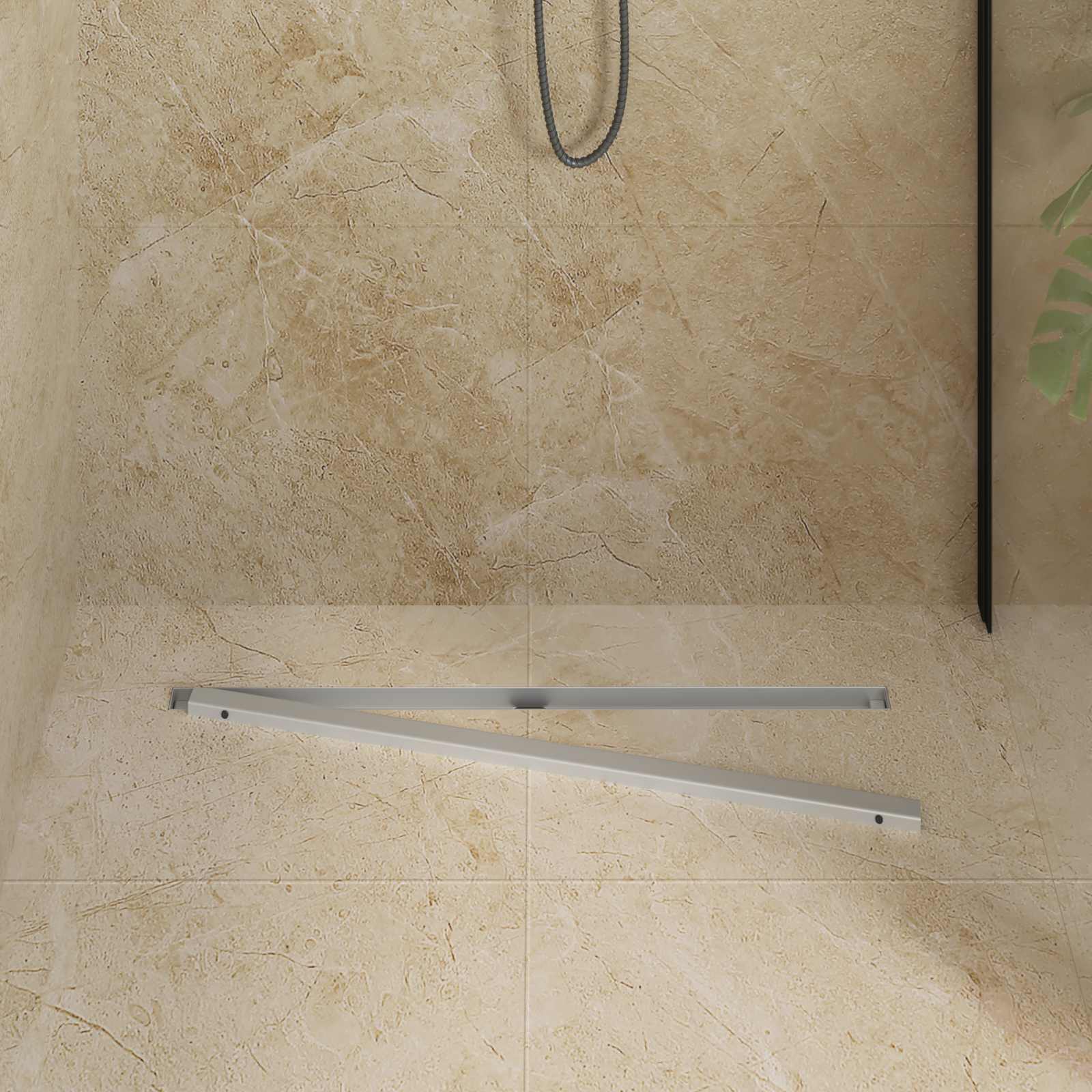 360° Duschablauf mit slim Modell Silber 80 cm Edelstahl 304