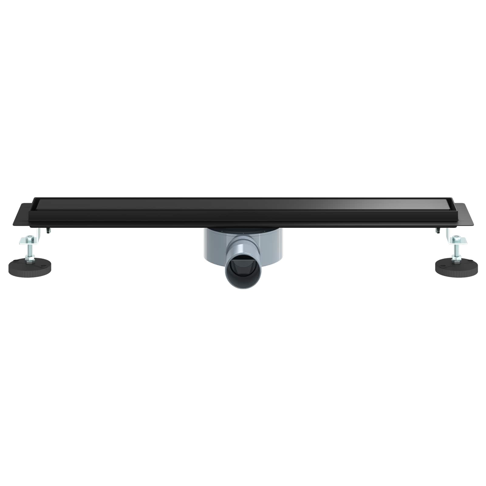 Duschablauf 2-in-1 mit 360° Siphon Schwarz 60 cm Edelstahl 304