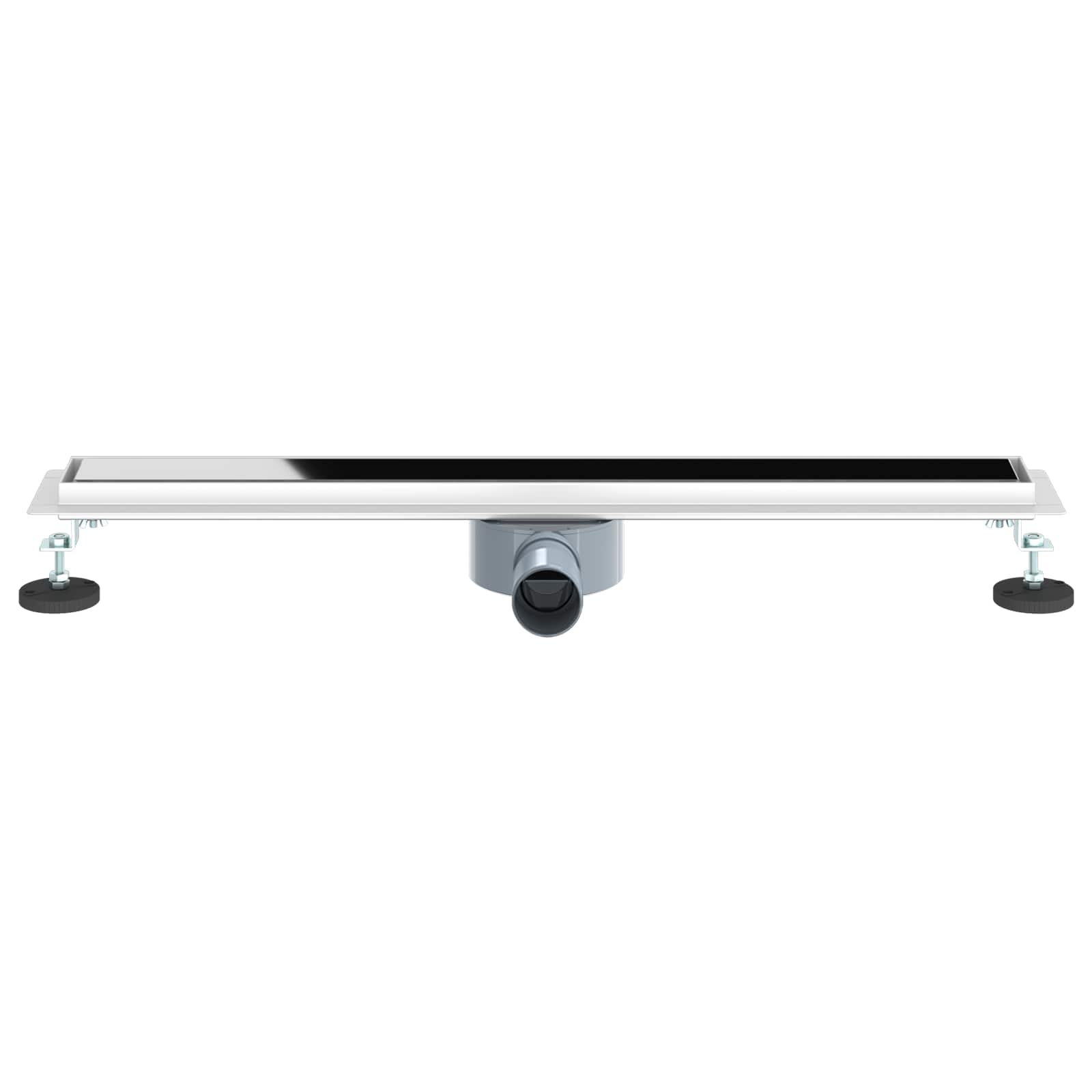 Duschabfluss mit Glashülle und 360° Siphon Schwarz 70 cm