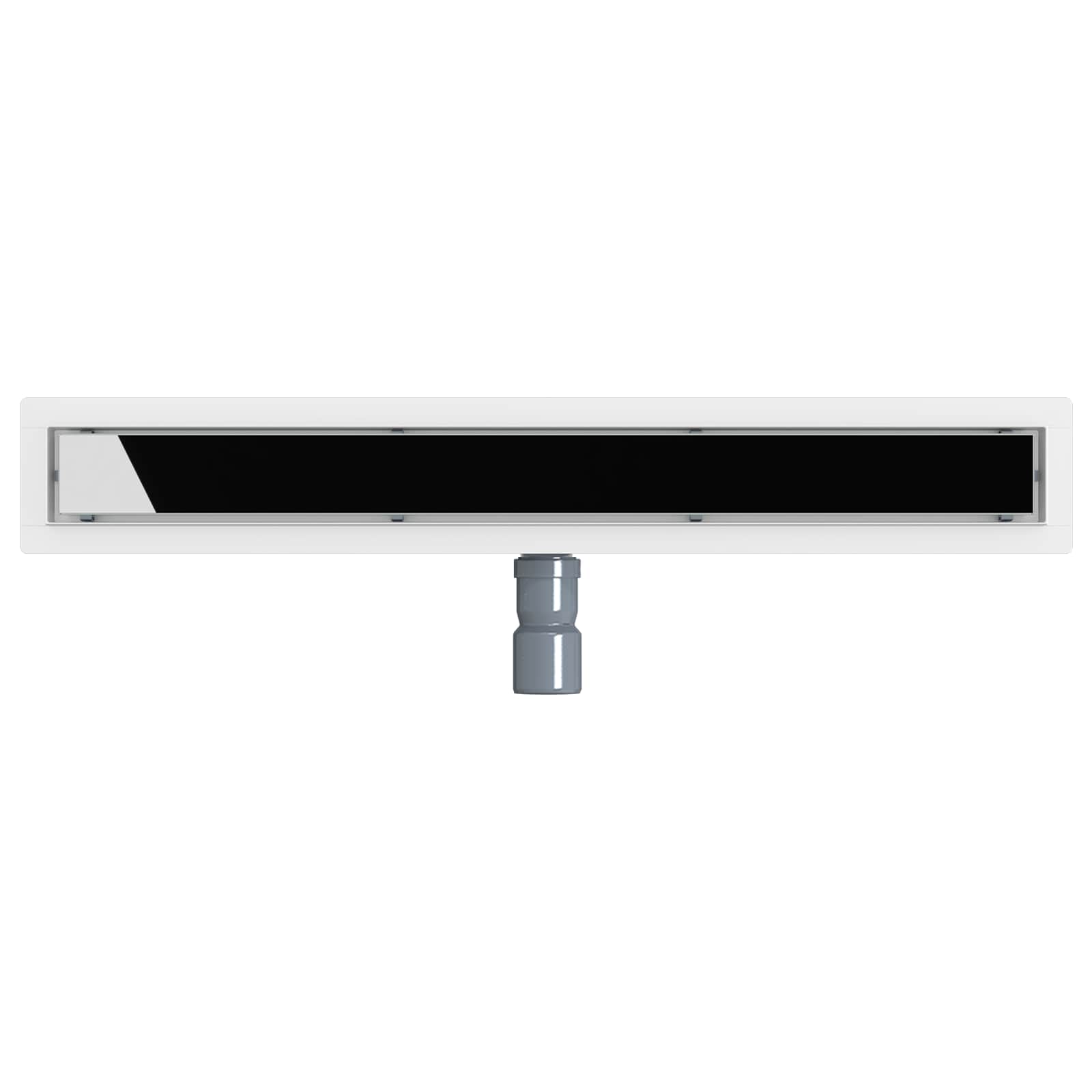 Duschabfluss mit Glashülle und 360° Siphon Schwarz 70 cm