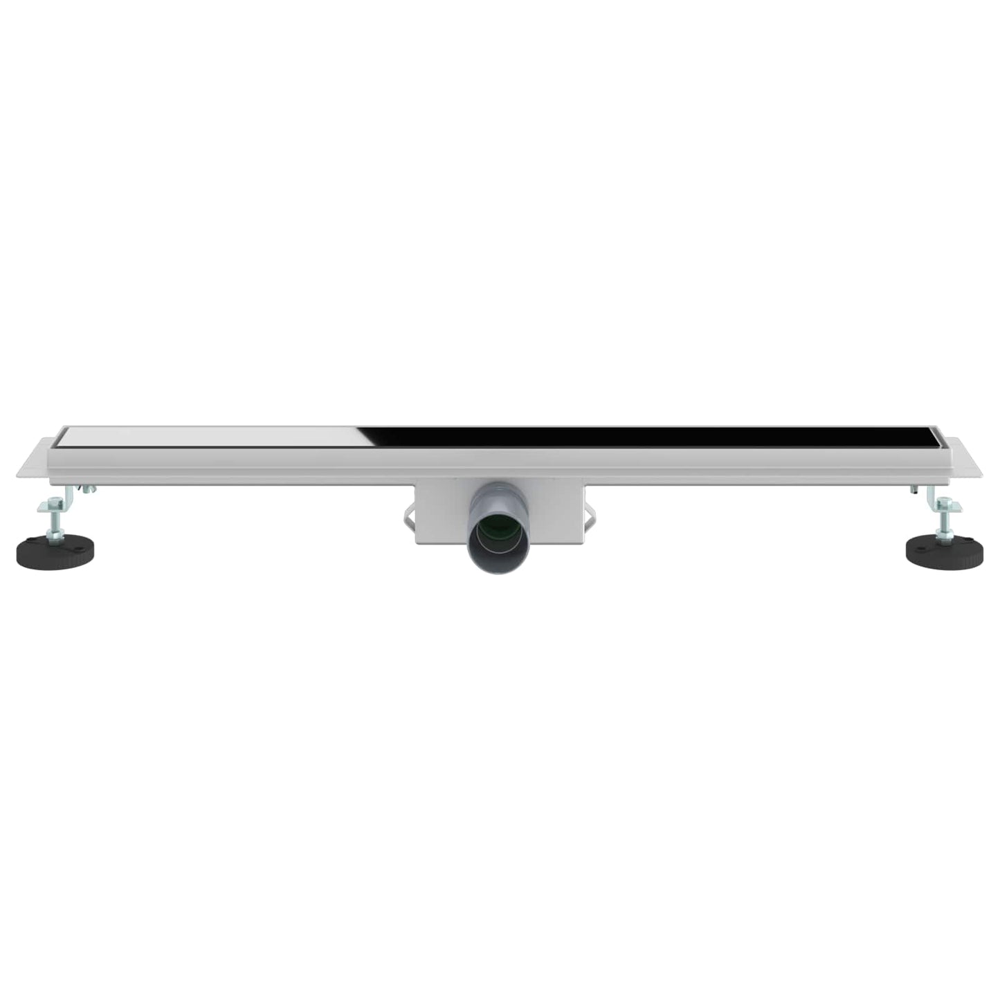 Duschabfluss mit Glasabdeckung Schwarz 80 cm Edelstahl 304