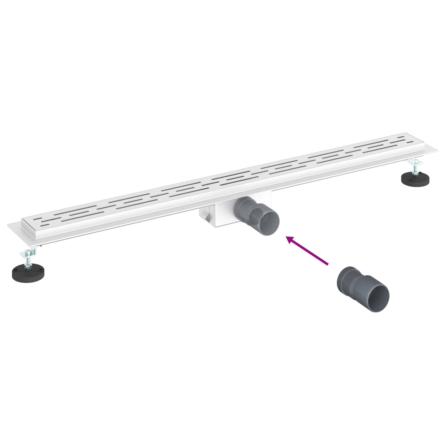 Duschabfluss mit Liniendesign Silber 90 cm Edelstahl 304