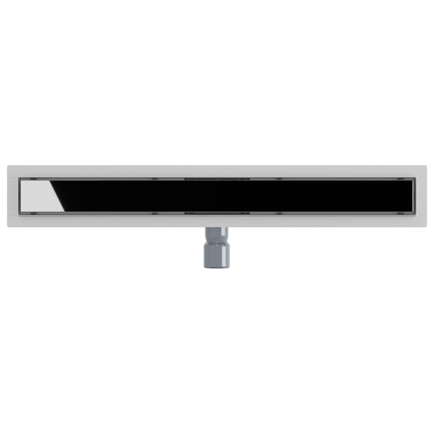 Duschabfluss mit Glasabdeckung Schwarz 70 cm Edelstahl 304