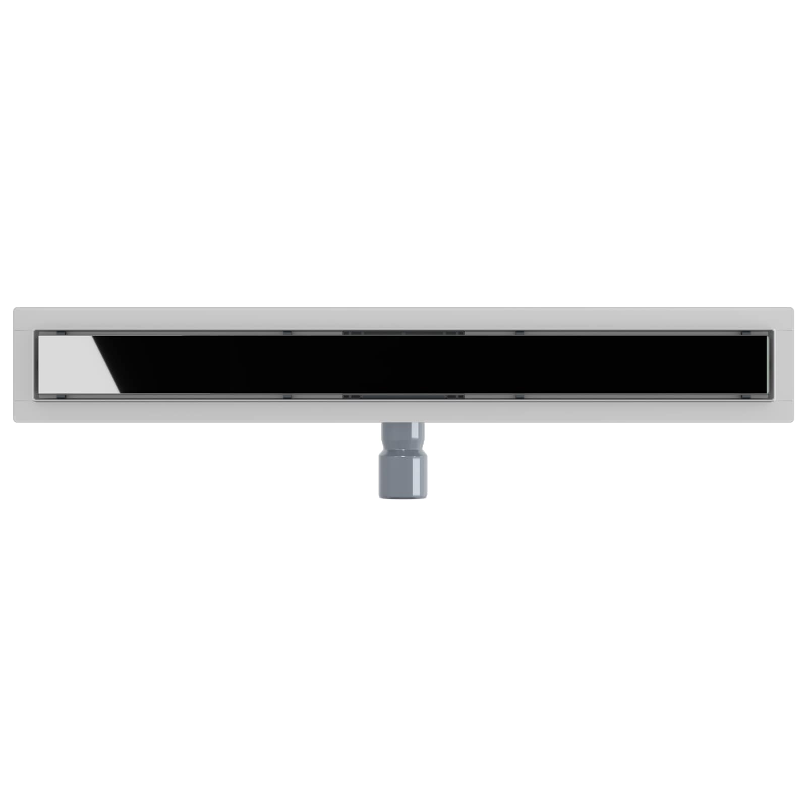 Duschabfluss mit Glasabdeckung Schwarz 70 cm Edelstahl 304