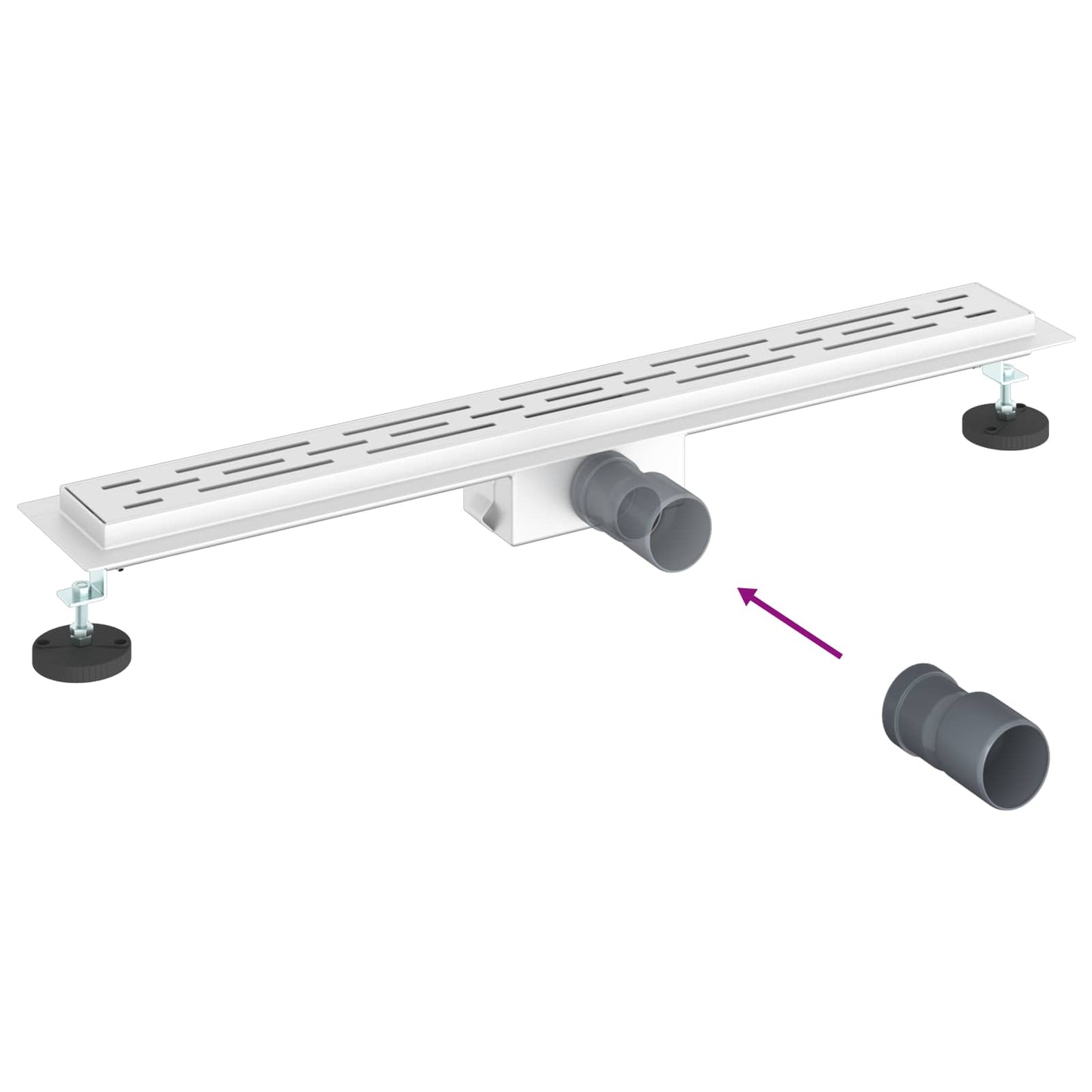 Duschabfluss mit Liniendesign Silber 70 cm Edelstahl 304