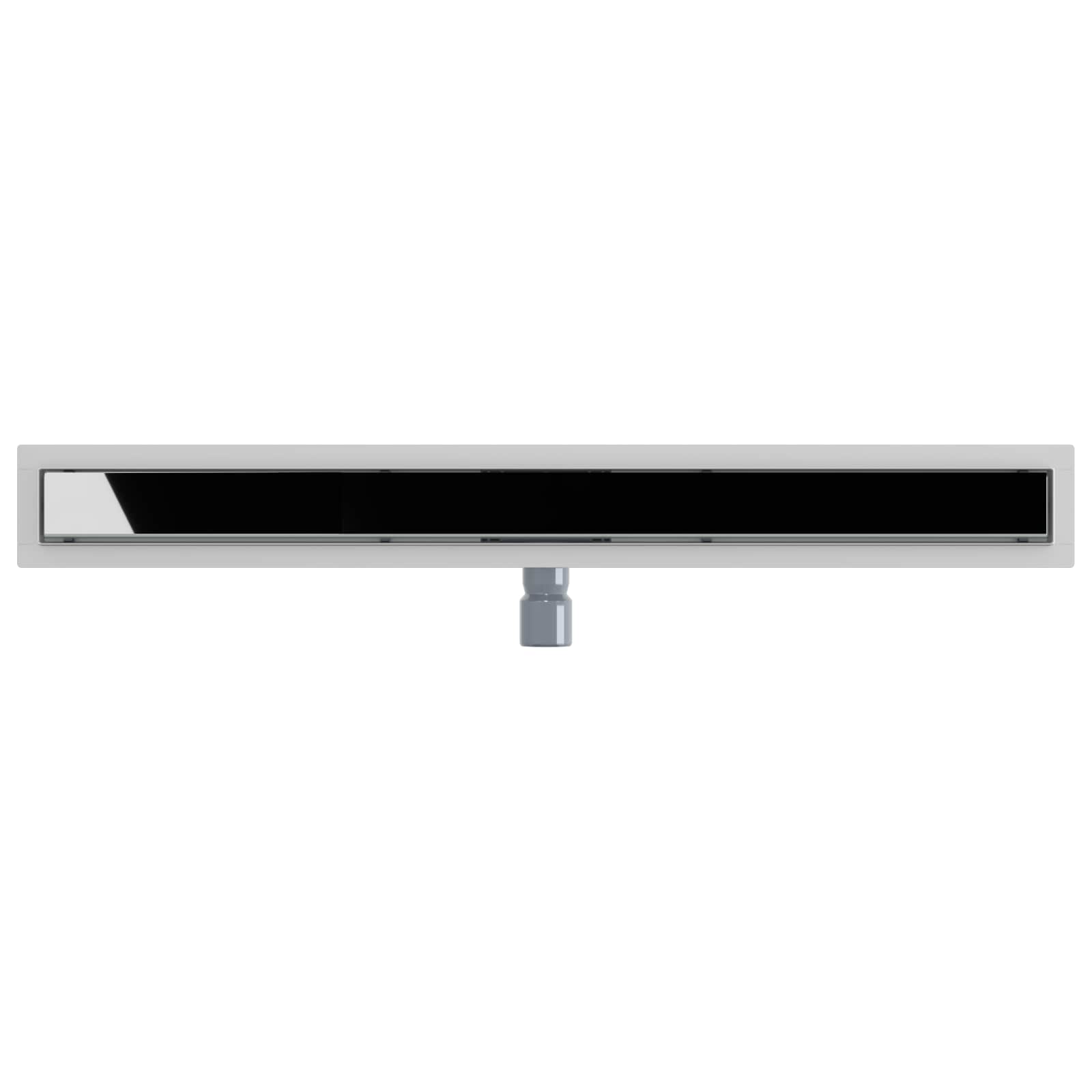 Duschabfluss mit Glasabdeckung Schwarz 100 cm Edelstahl 304