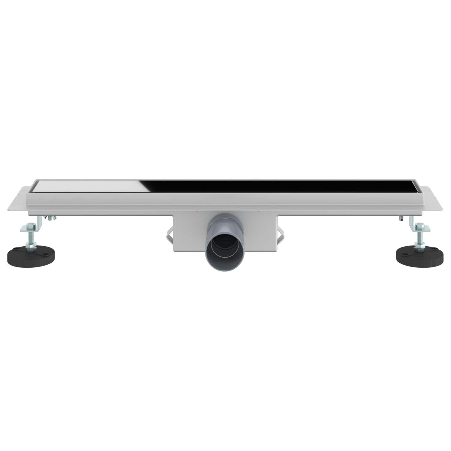 Duschabfluss mit Glasabdeckung Schwarz 50 cm Edelstahl 304