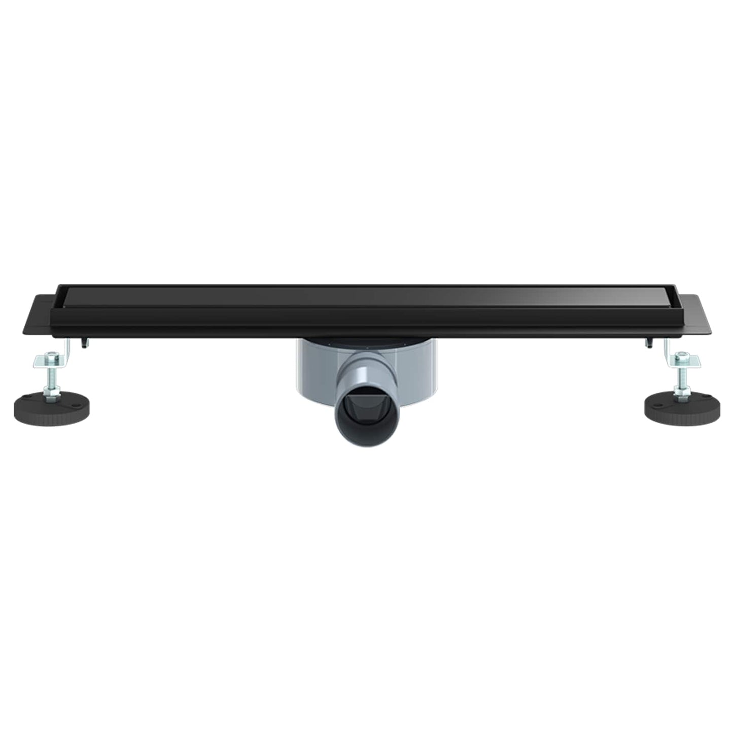 Duschablauf 2-in-1 mit 360° Siphon Schwarz 50 cm Edelstahl 304