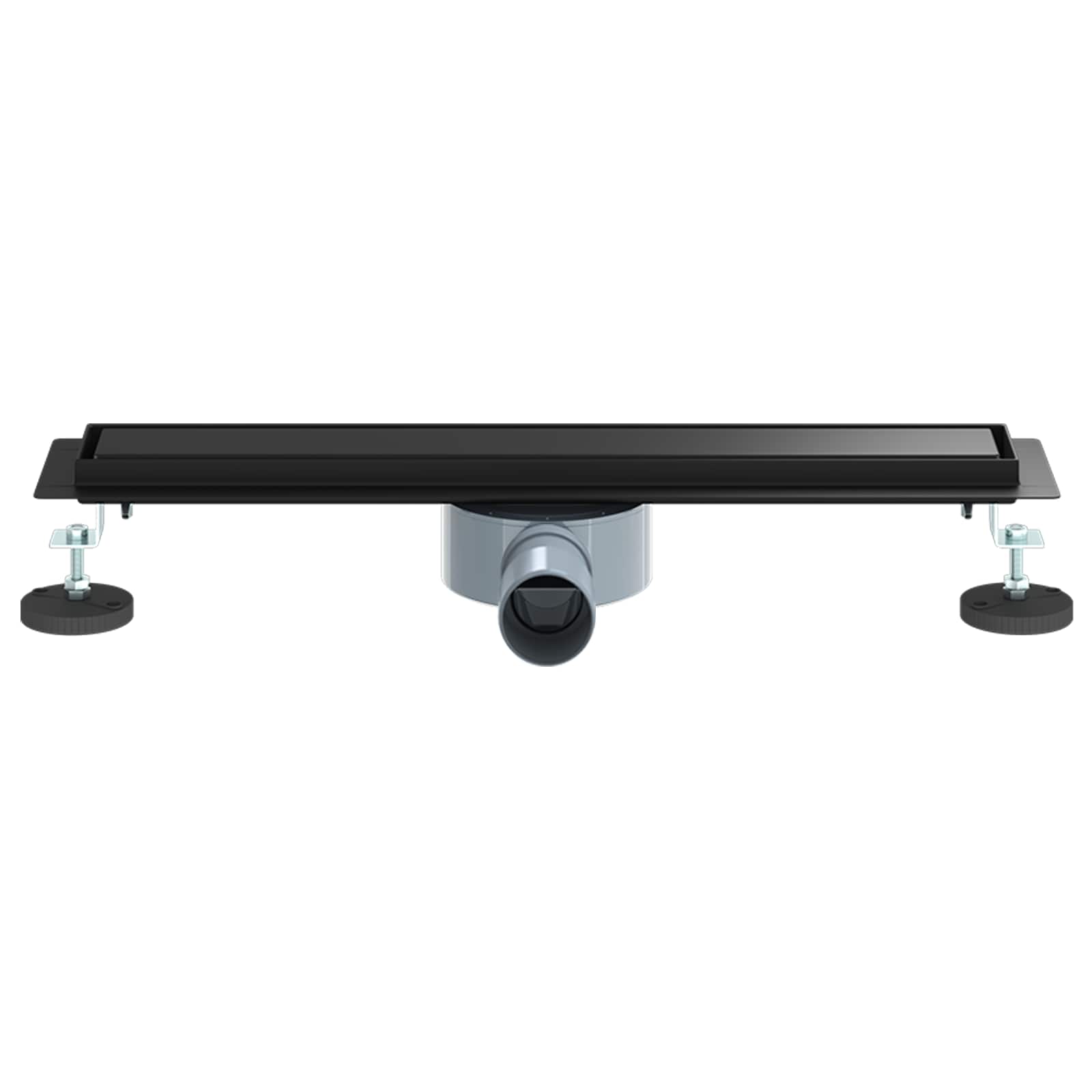 Duschablauf 2-in-1 mit 360° Siphon Schwarz 50 cm Edelstahl 304