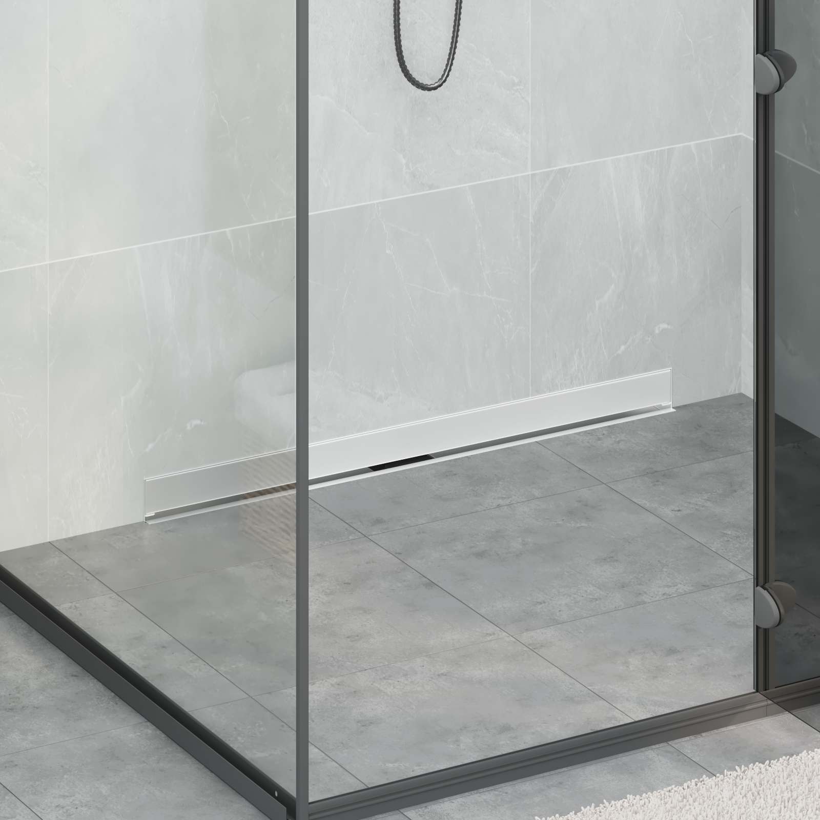 Wandmontierter Duschablauf Silber 90 cm Edelstahl 304