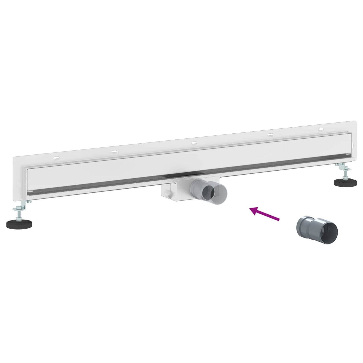 Wandmontierter Duschablauf Silber 90 cm Edelstahl 304