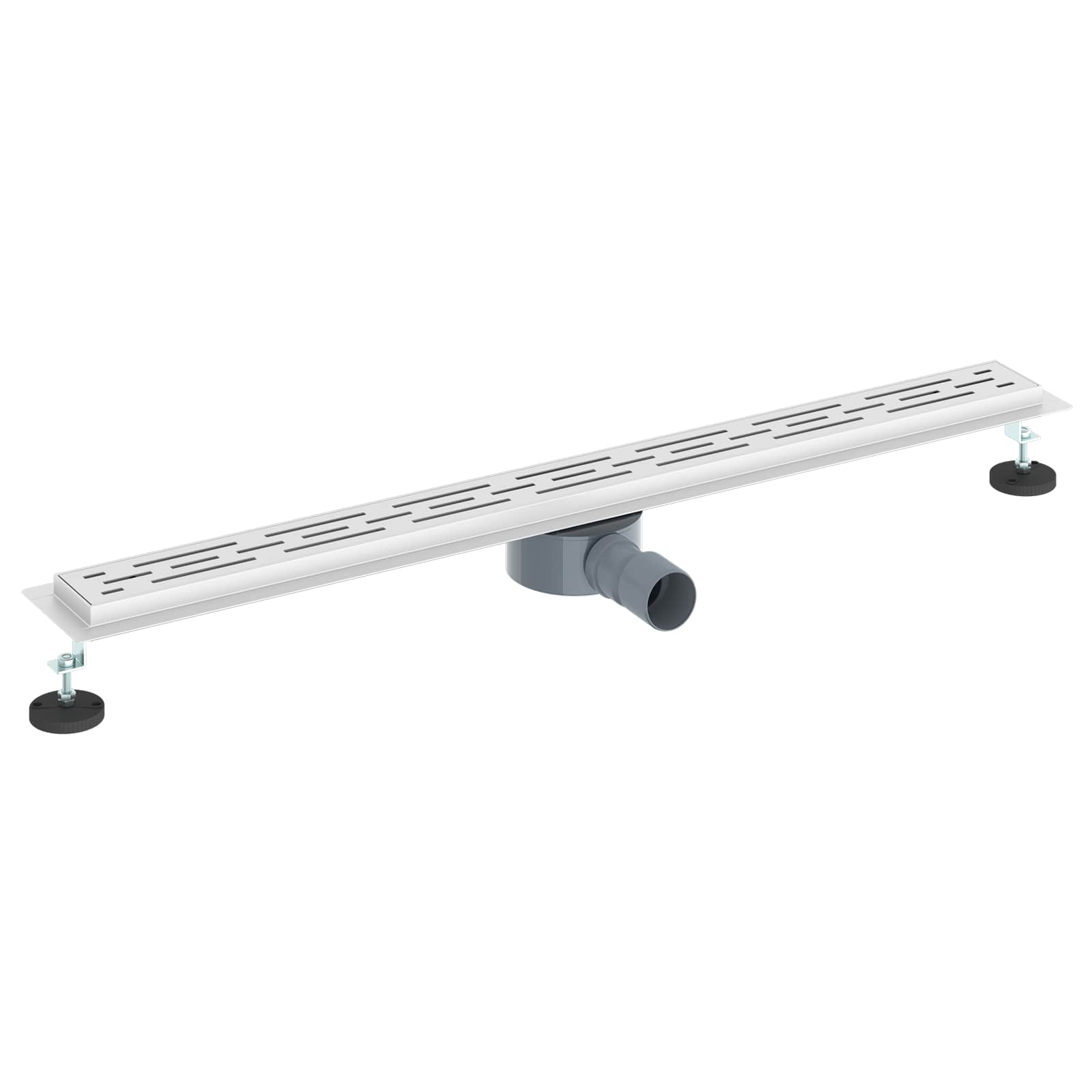 Duschabfluss im Liniendesign mit 360° Siphon Silber 90 cm