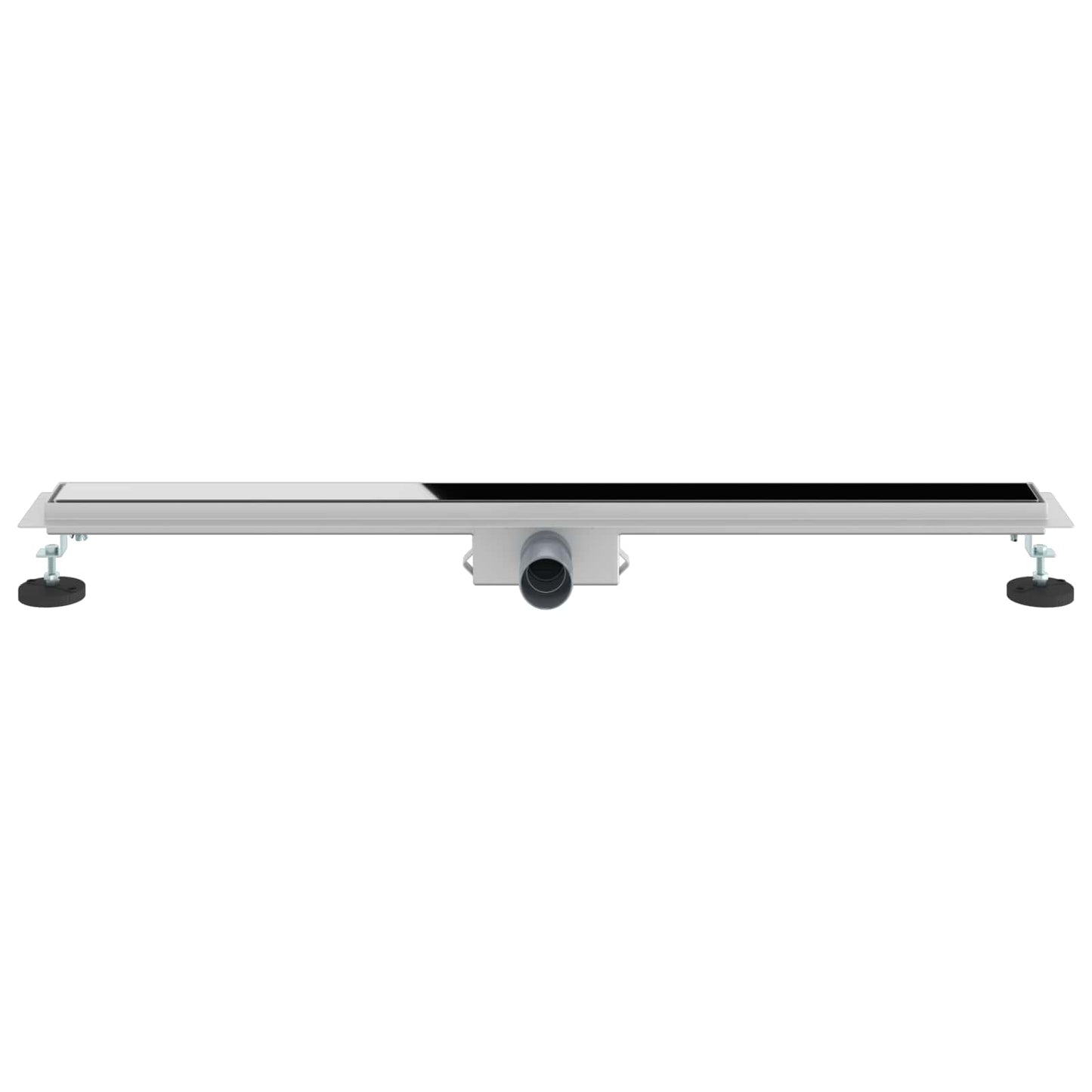 Duschabfluss mit Glasabdeckung Schwarz 90 cm Edelstahl 304