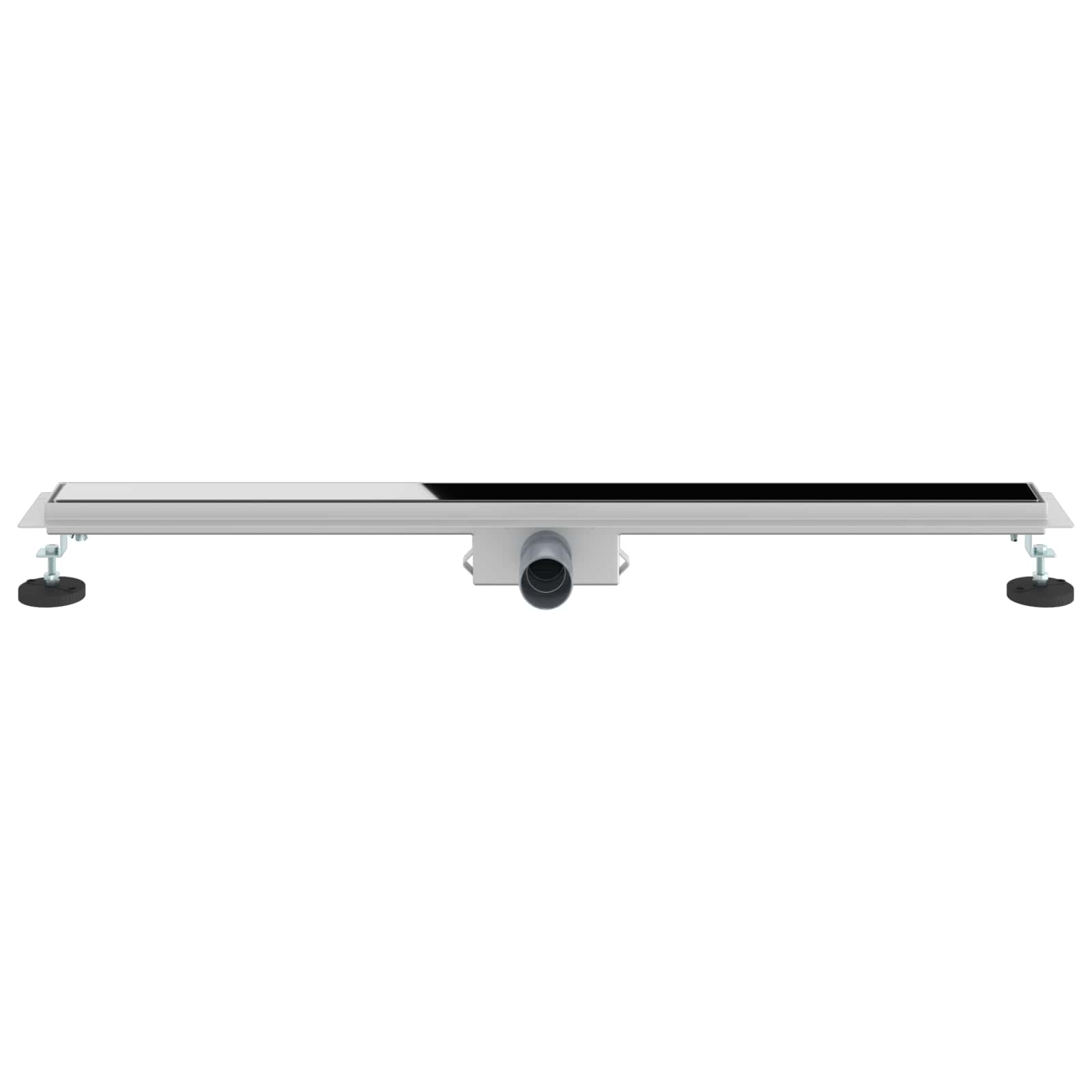 Duschabfluss mit Glasabdeckung Schwarz 90 cm Edelstahl 304