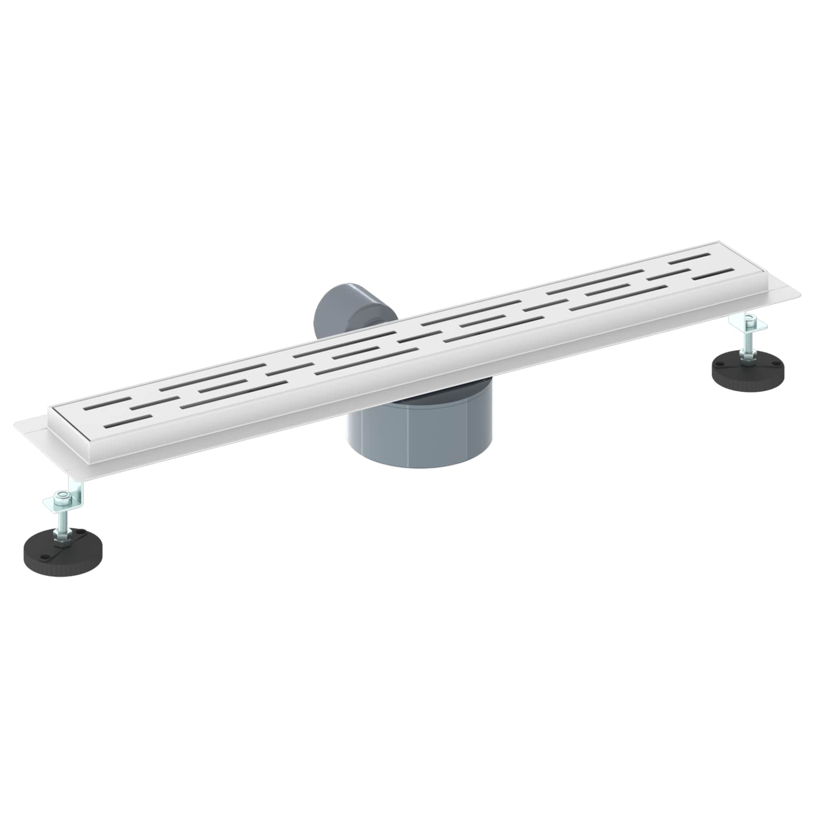 Duschabfluss im Liniendesign mit 360° Siphon Silber 60 cm