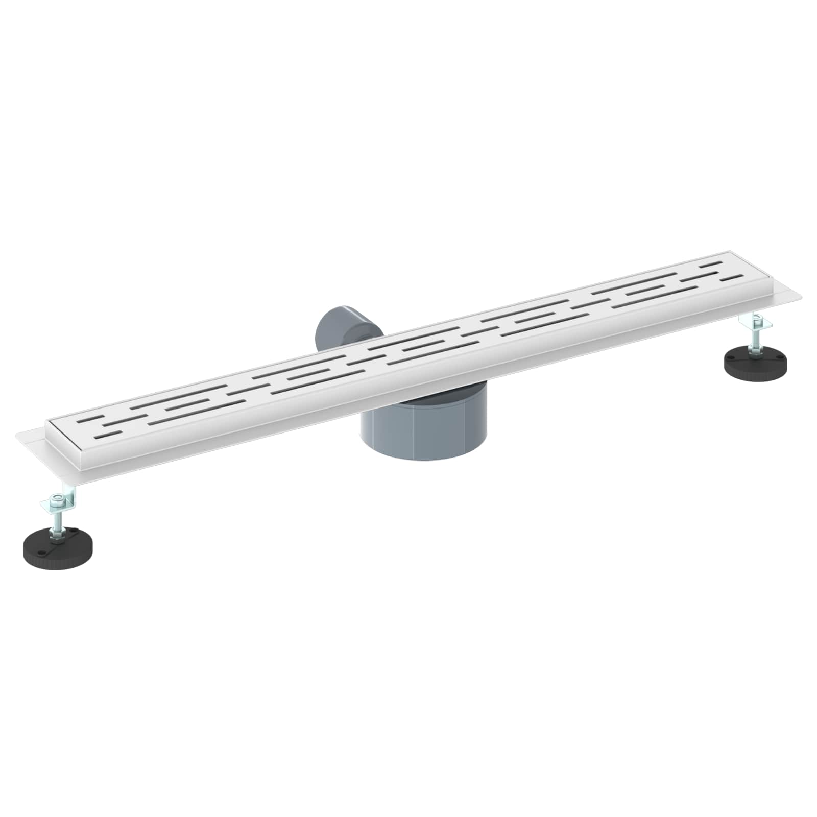 Duschabfluss im Liniendesign mit 360° Siphon Silber 70 cm