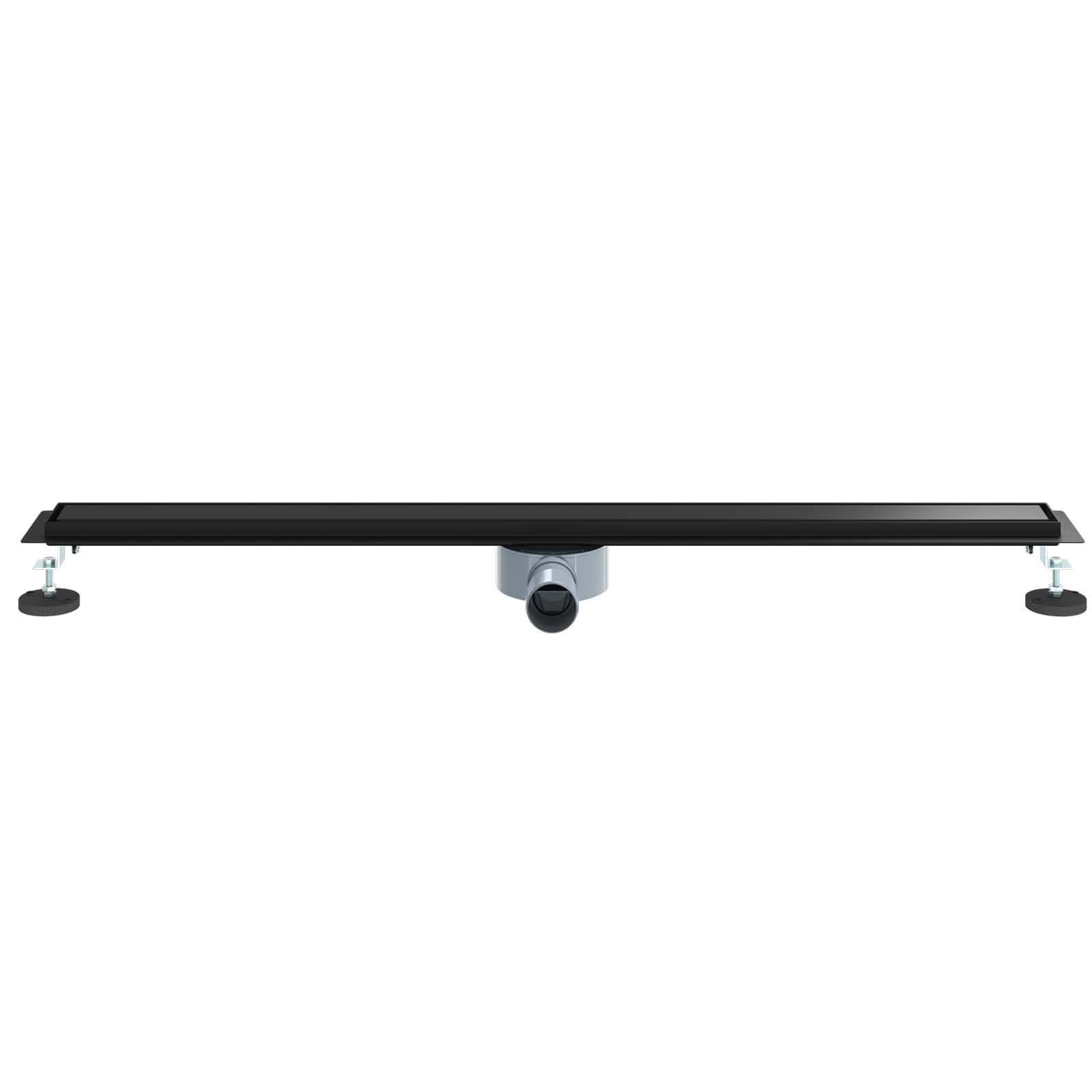 Duschablauf 2-in-1 mit 360° Siphon Schwarz 100 cm Edelstahl 304