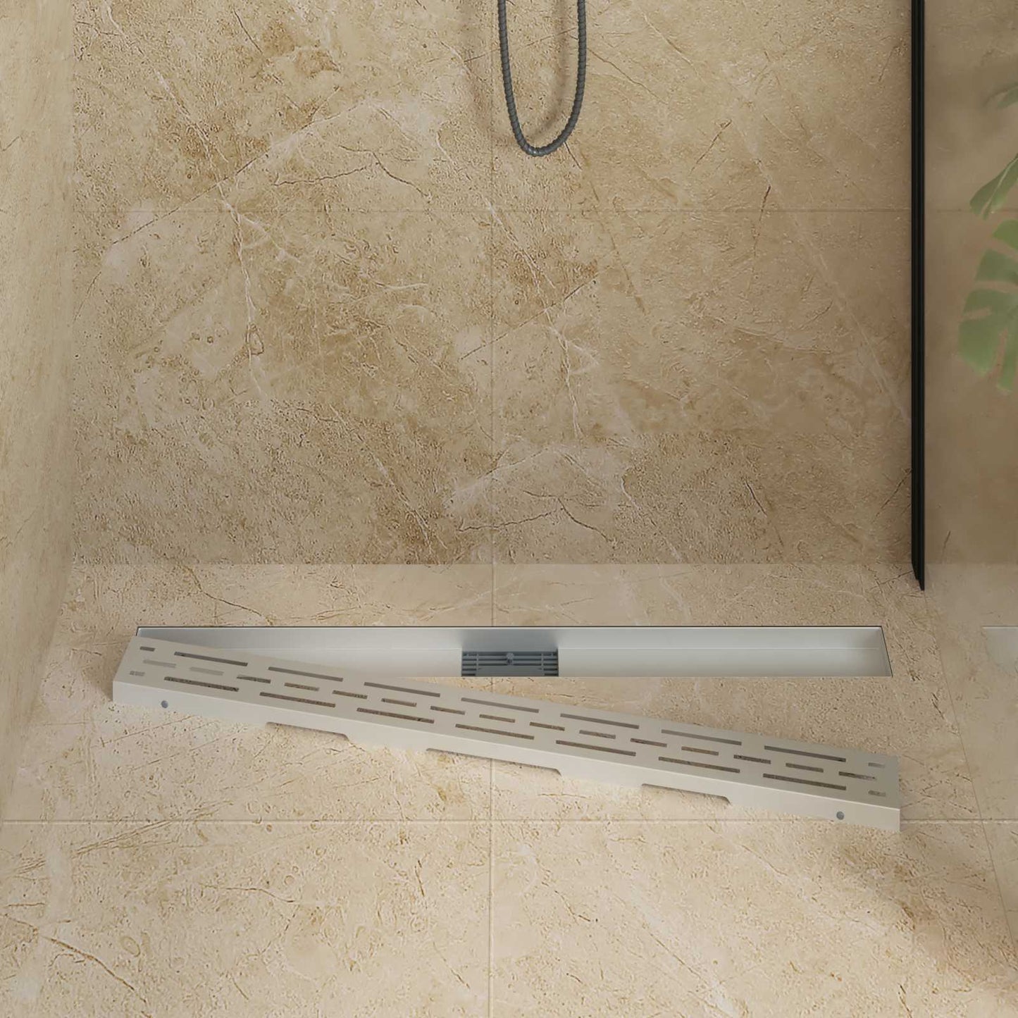 Duschabfluss mit Liniendesign Silber 100 cm Edelstahl 304