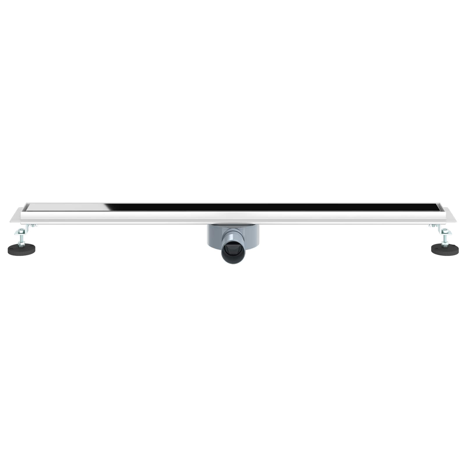 Duschabfluss mit Glashülle und 360° Siphon Schwarz 90 cm