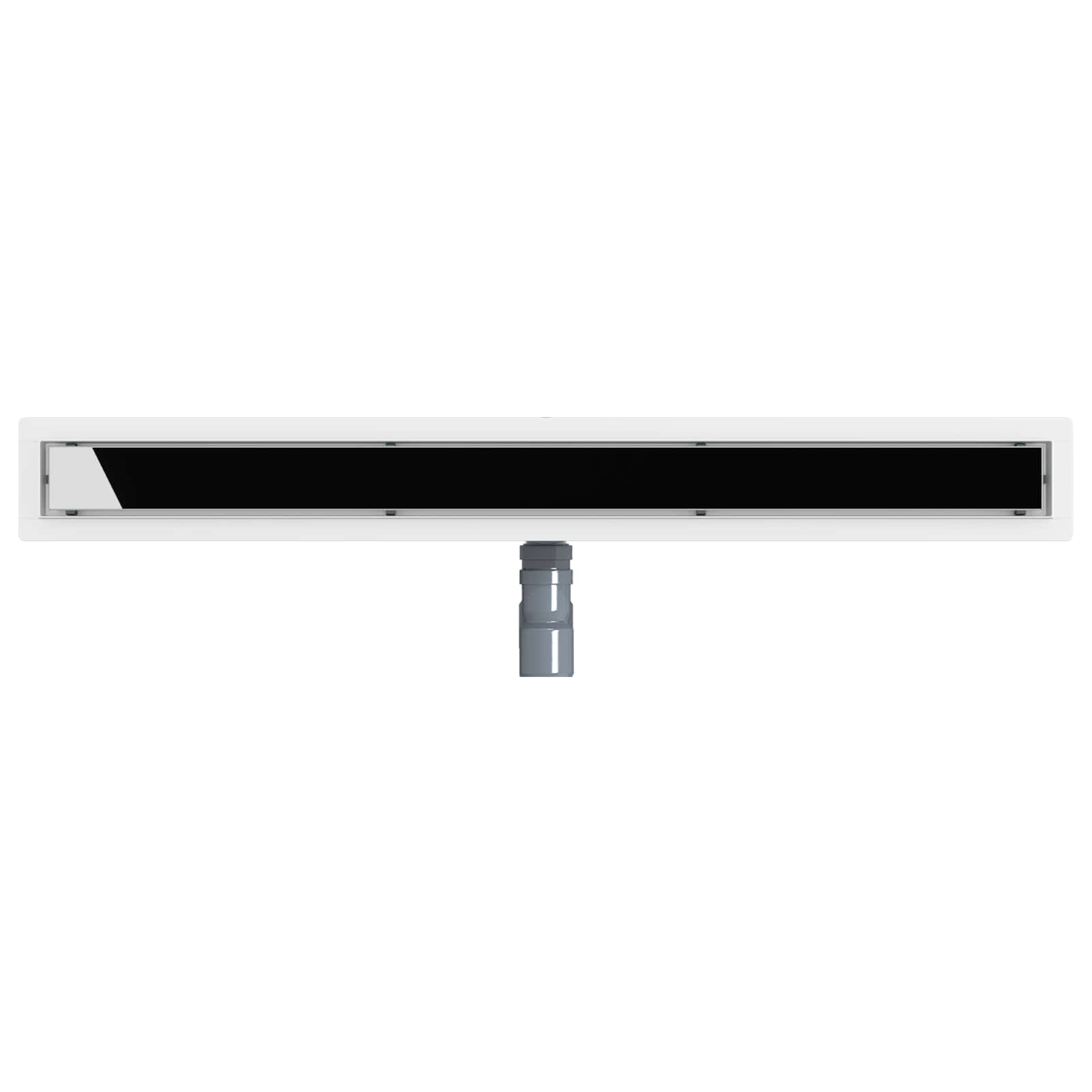 Duschabfluss mit Glashülle und 360° Siphon Schwarz 90 cm