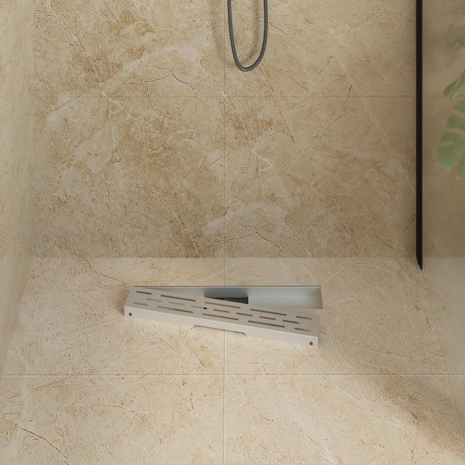Duschabfluss mit Liniendesign Silber 50 cm Edelstahl 304