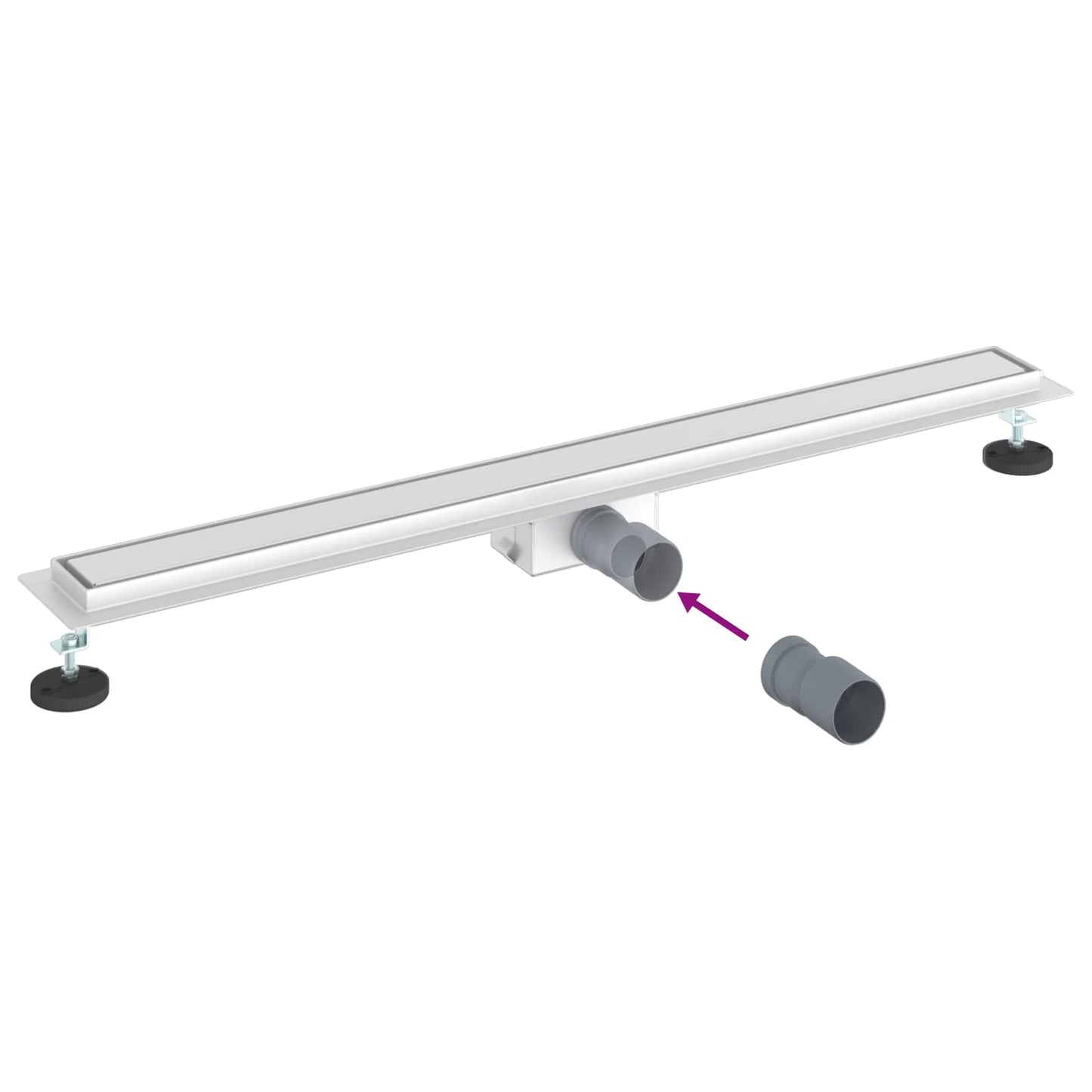 2 in 1 Duschabfluss Silber 90 cm Edelstahl 304