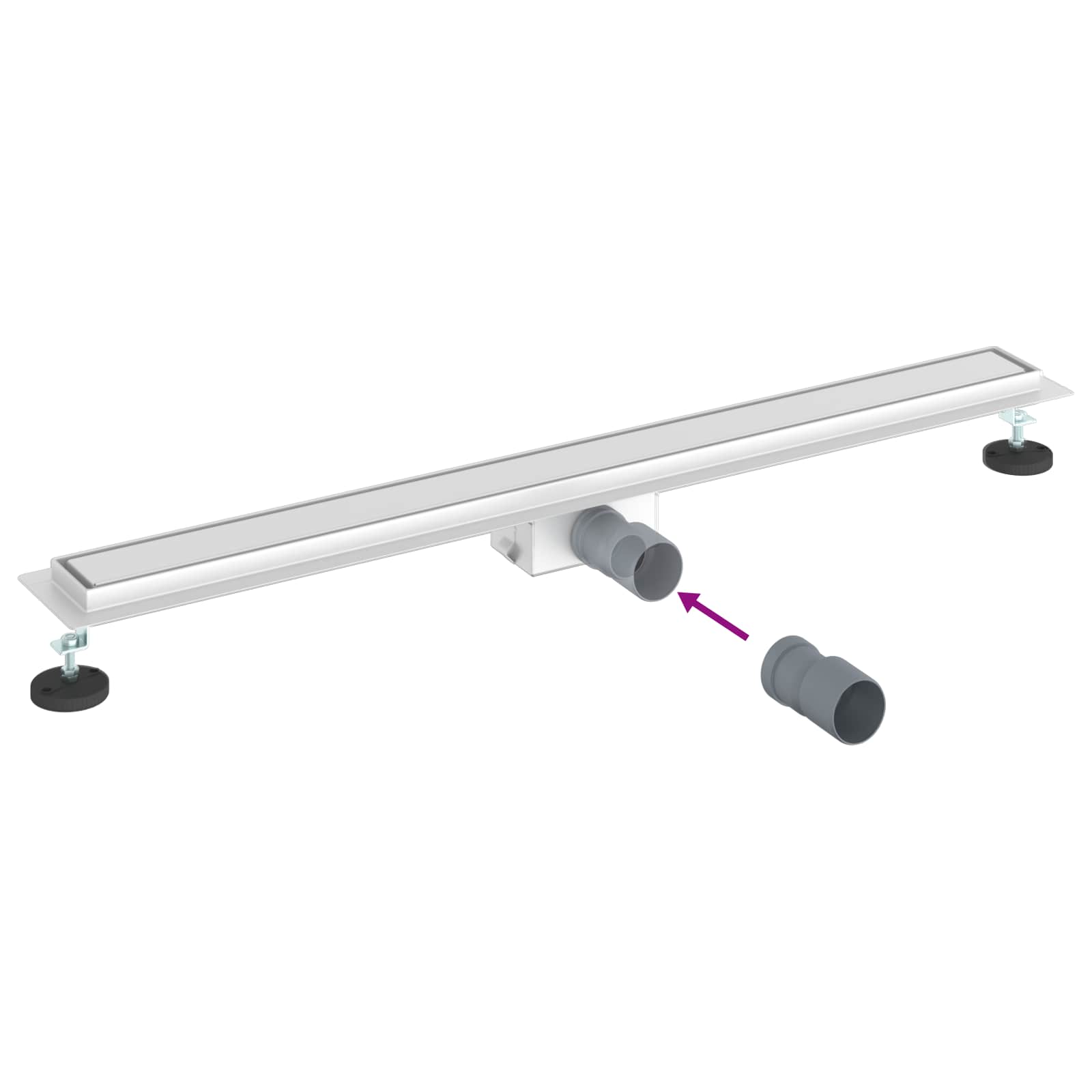 2 in 1 Duschabfluss Silber 90 cm Edelstahl 304