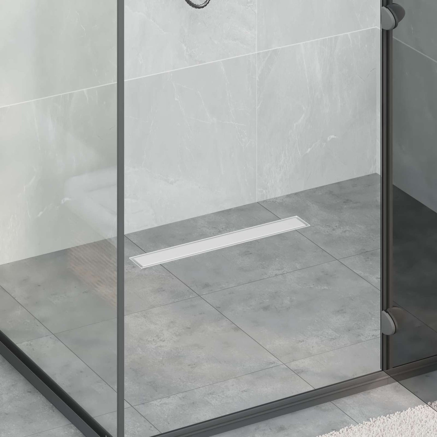 2 in 1 Duschabfluss Silber 60 cm Edelstahl 304