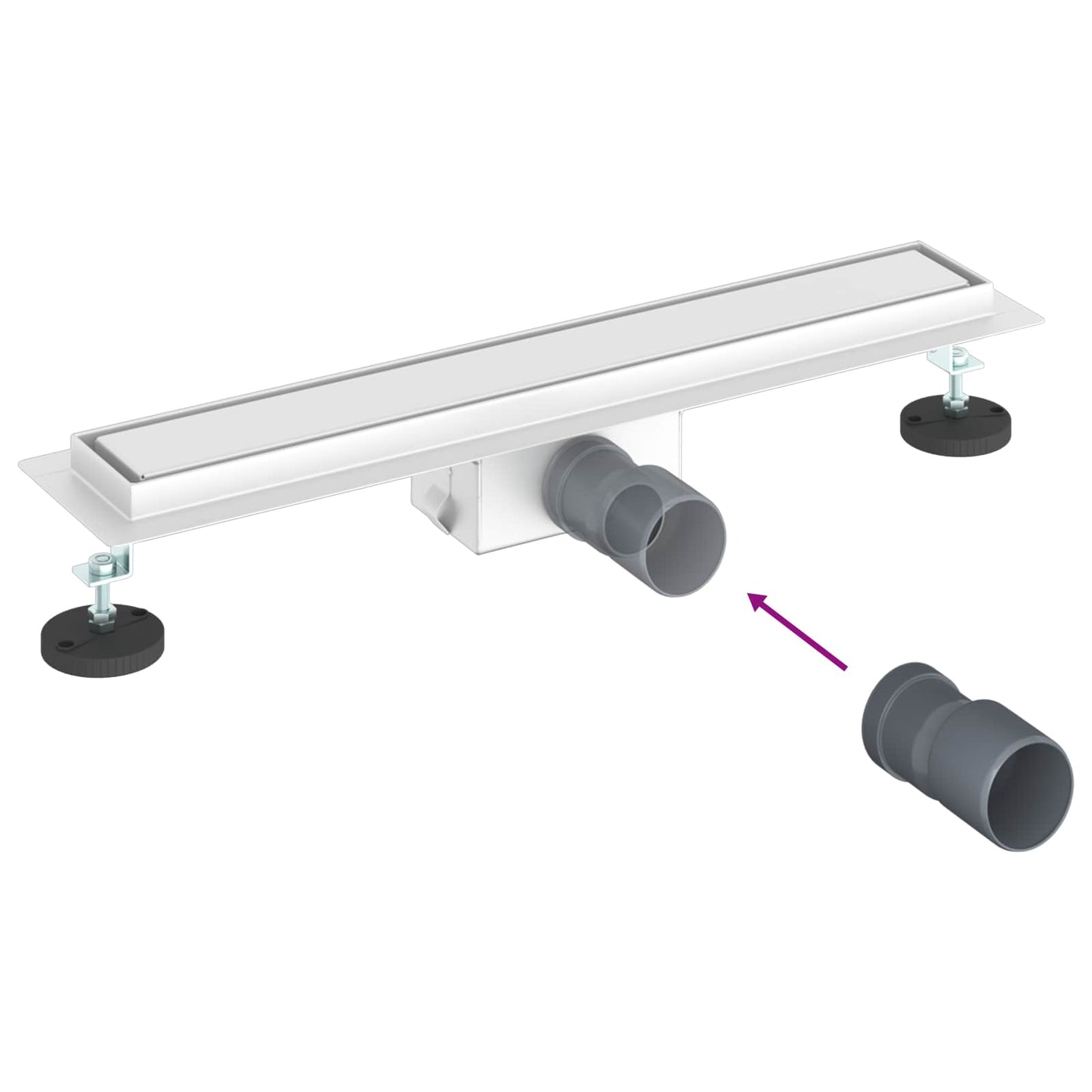 2 in 1 Duschabfluss Silber 60 cm Edelstahl 304
