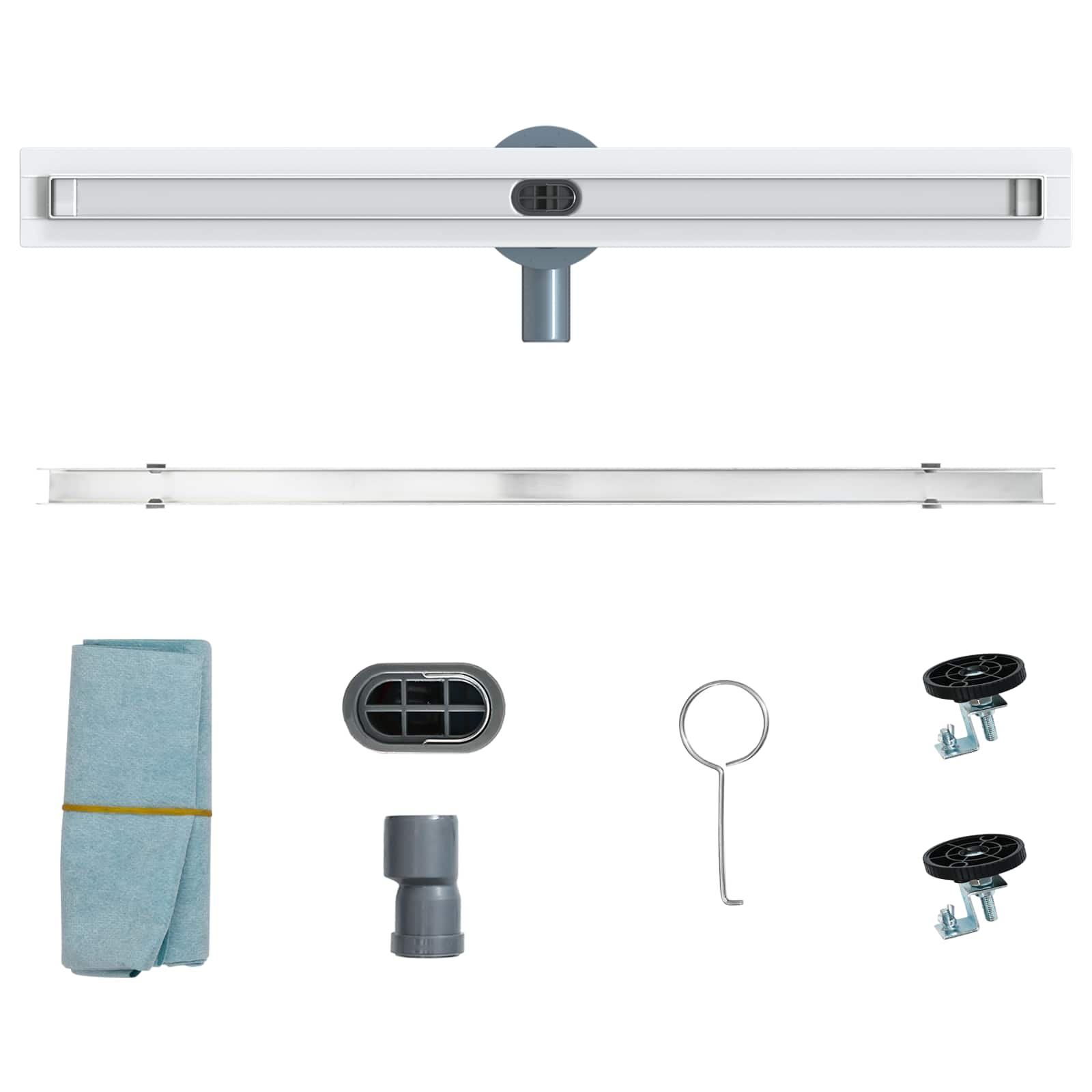 360° Duschablauf mit slim Modell Silber 70 cm Edelstahl 304