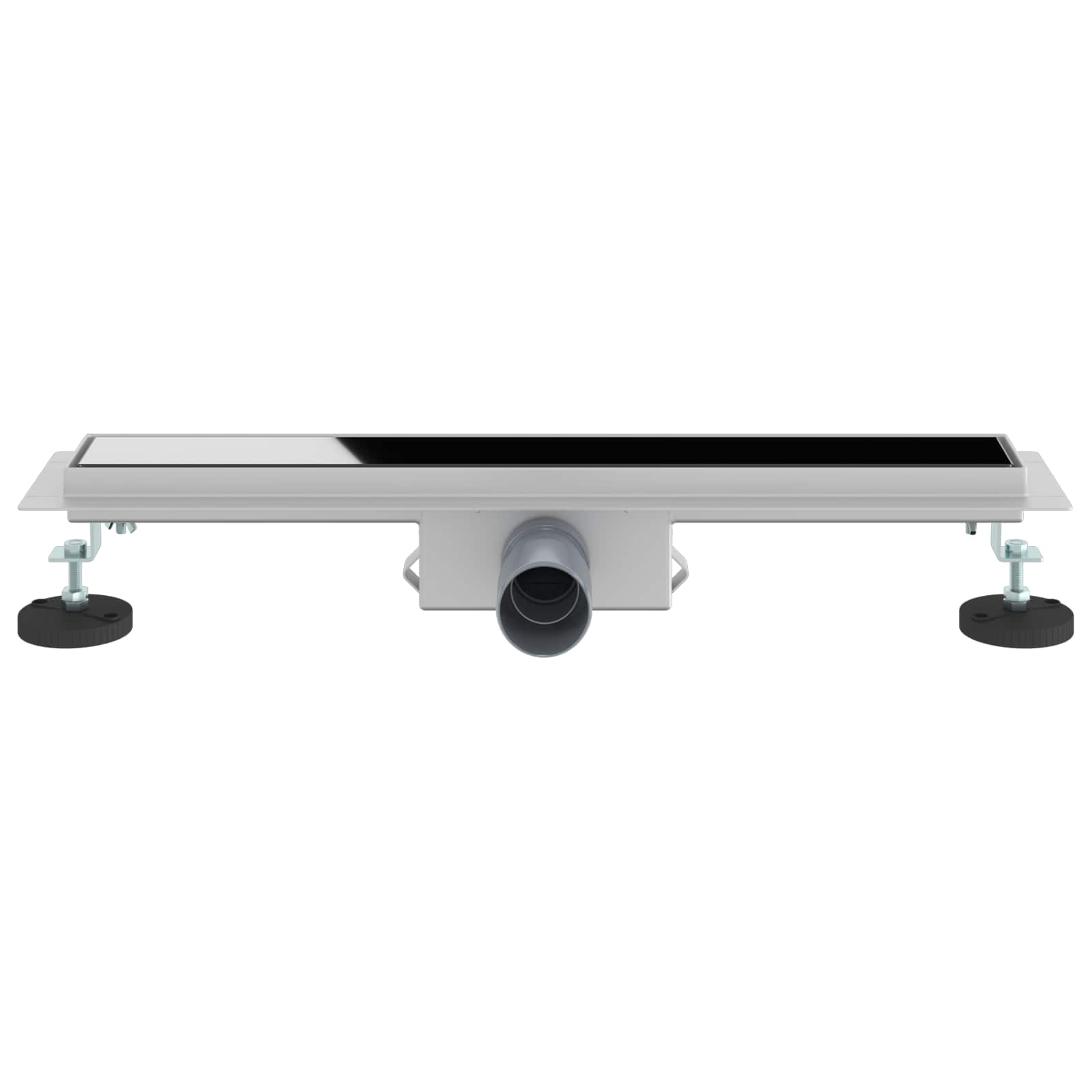 Duschabfluss mit Glasabdeckung Schwarz 60 cm Edelstahl 304