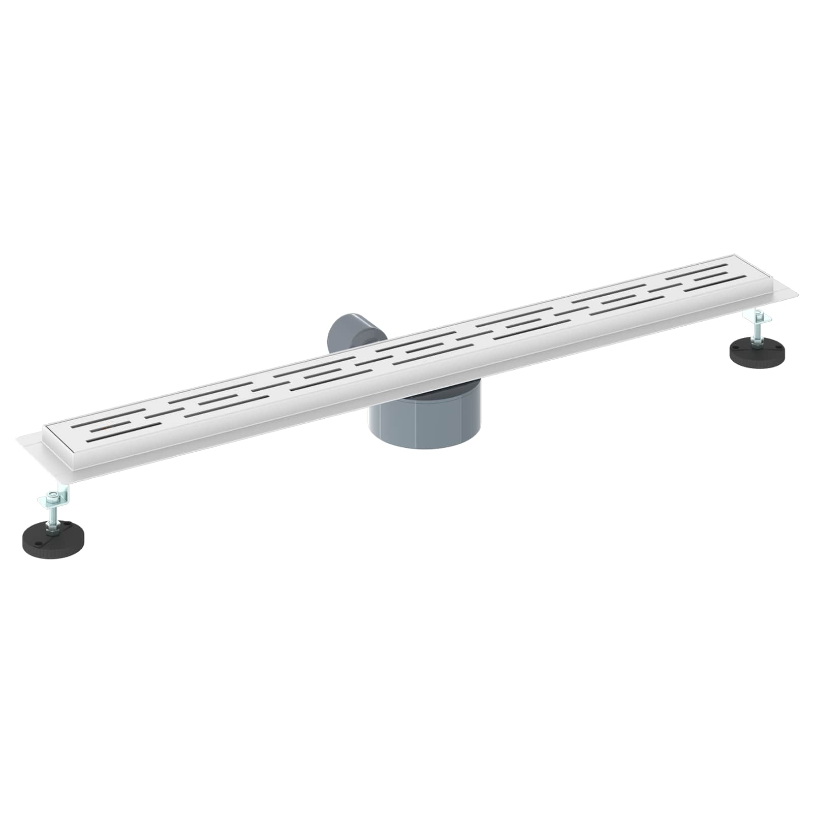 Duschabfluss im Liniendesign mit 360° Siphon Silber 80 cm