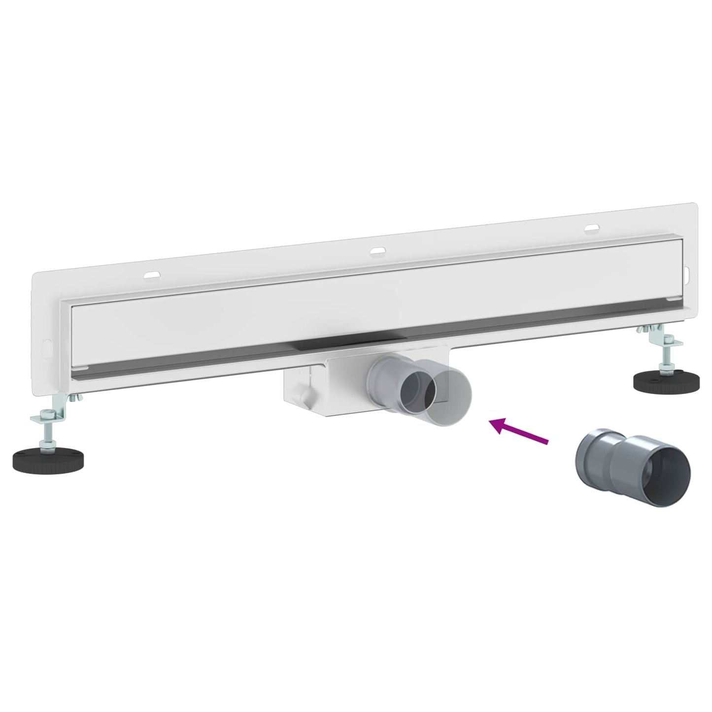 Wandmontierter Duschablauf Silber 60 cm Edelstahl 304
