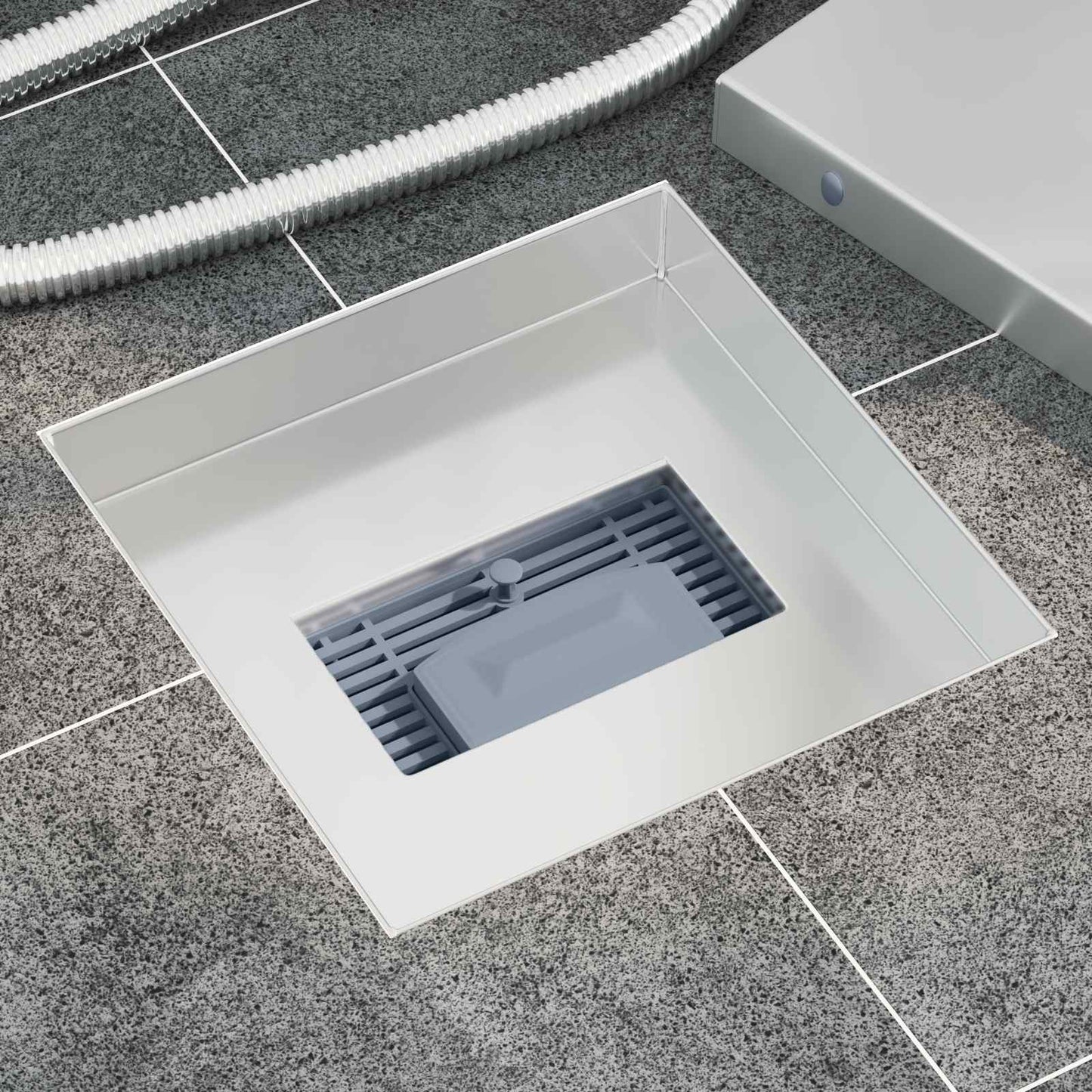 2 in 1 Duschabfluss Silber 20 x 20 cm Edelstahl 304