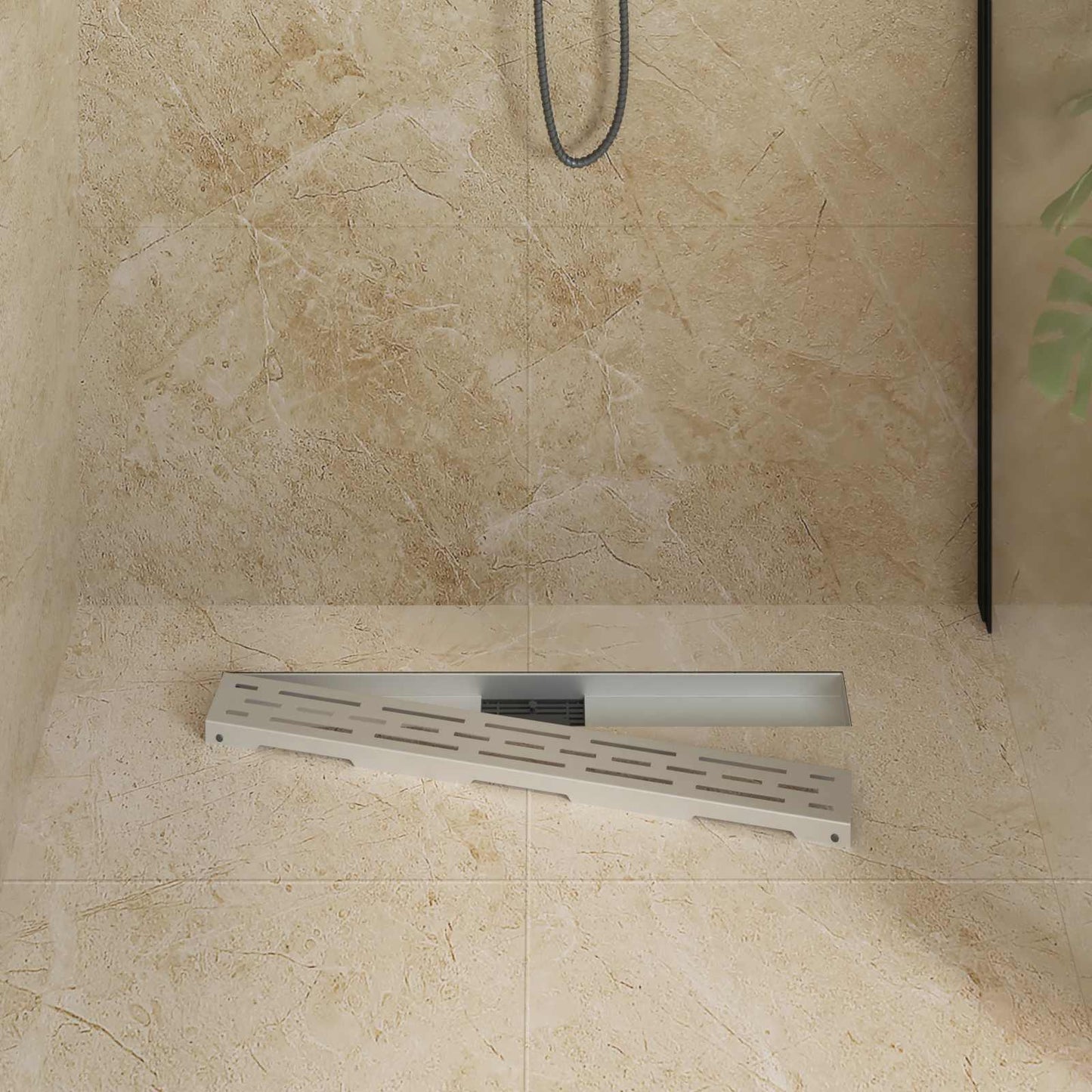Duschabfluss mit Liniendesign Silber 80 cm Edelstahl 304