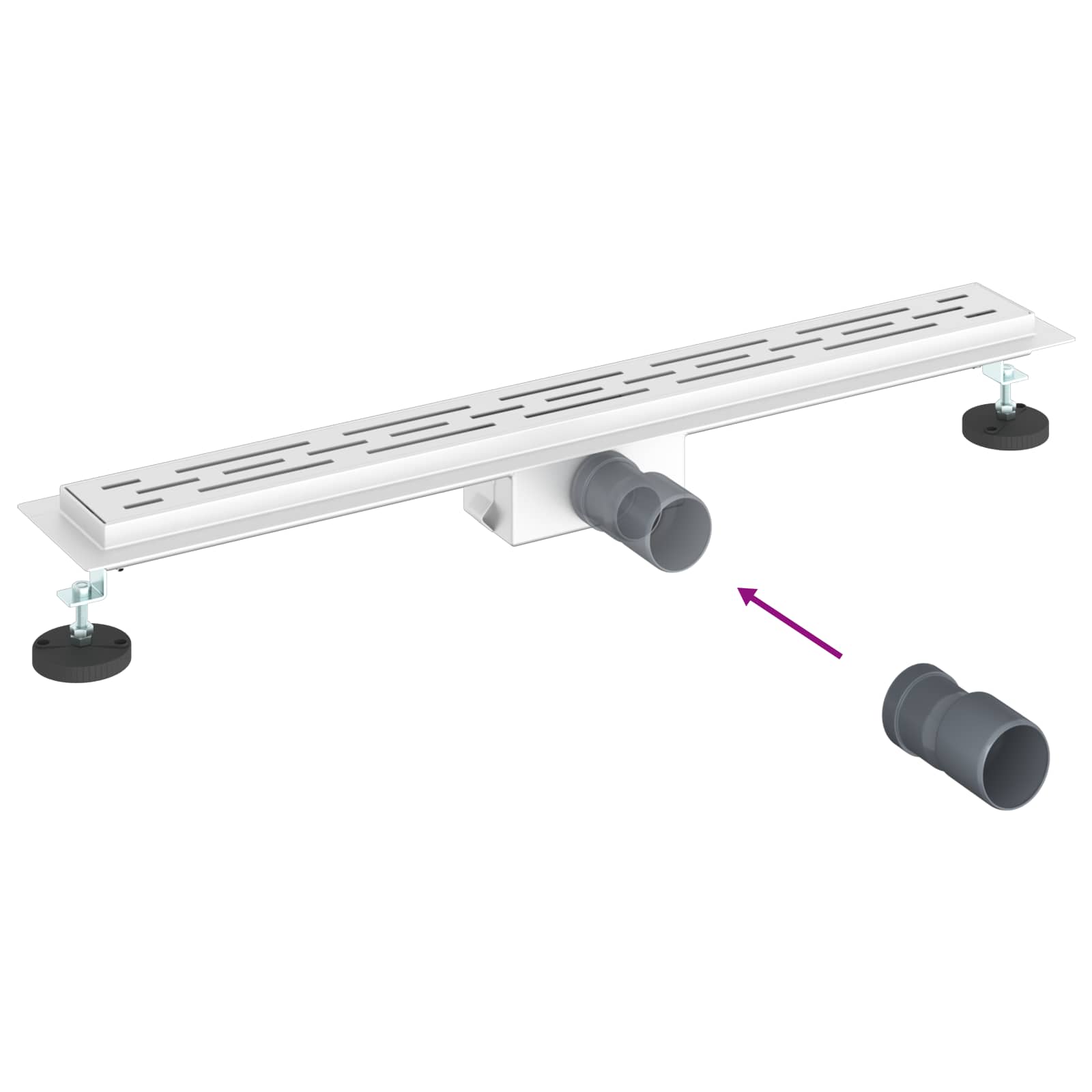 Duschabfluss mit Liniendesign Silber 80 cm Edelstahl 304