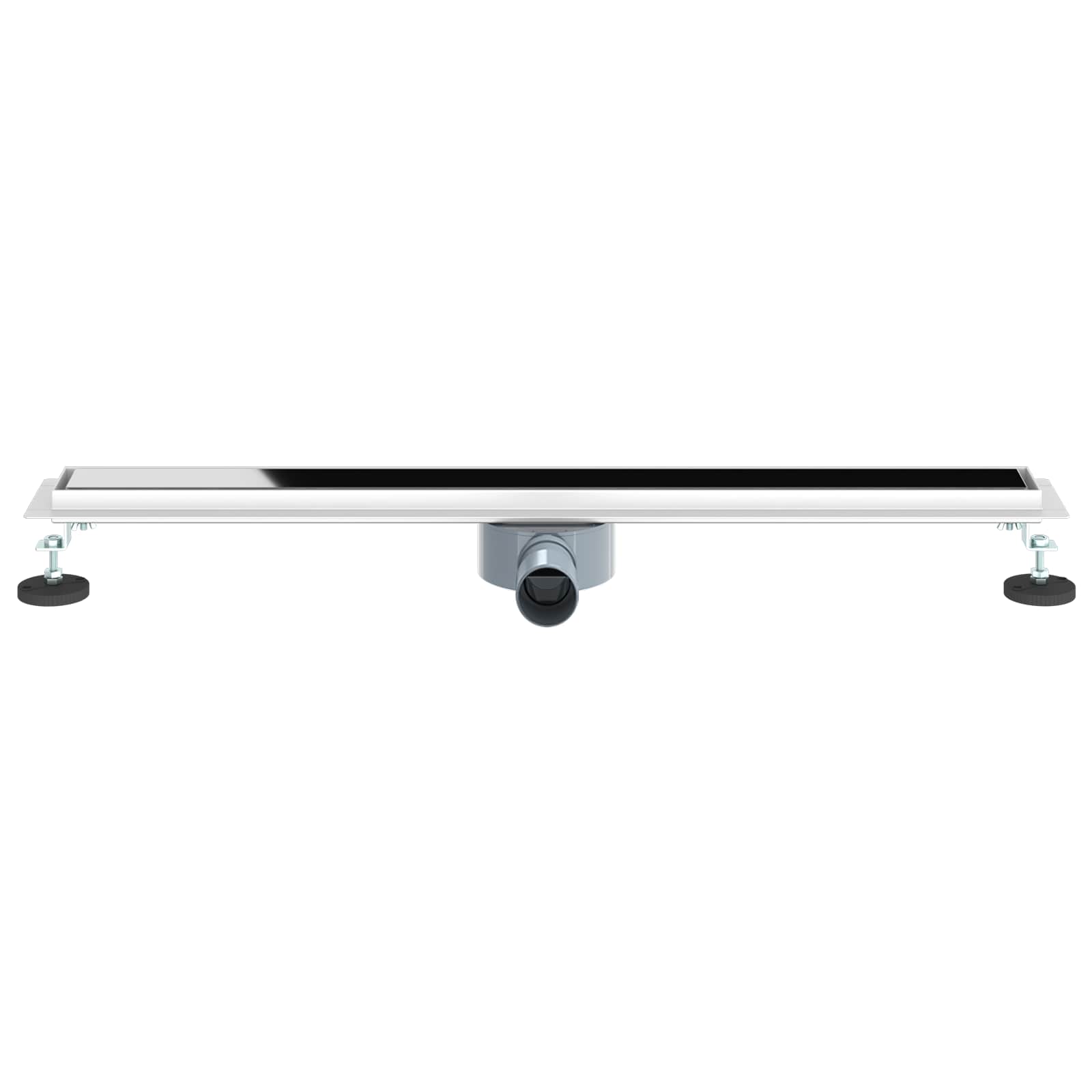 Duschabfluss mit Glashülle und 360° Siphon Schwarz 80 cm