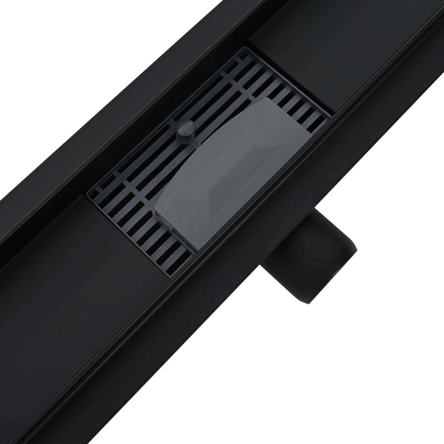 2 in 1 Duschabfluss Schwarz 50 cm Edelstahl 304