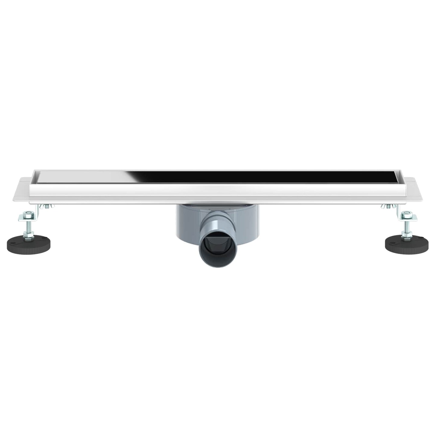 Duschabfluss mit Glashülle und 360° Siphon Schwarz 50 cm