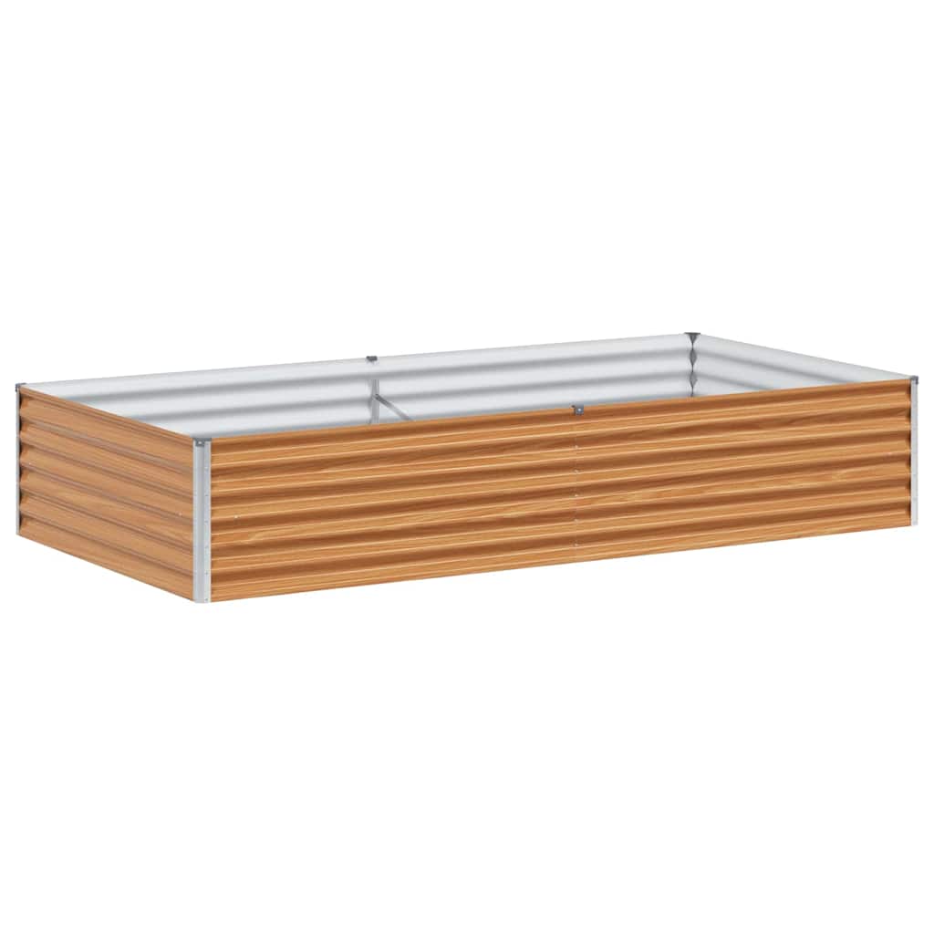 Hochbeet Hellbraun 195 x 100 x 36 cm Verzinkter Stahl