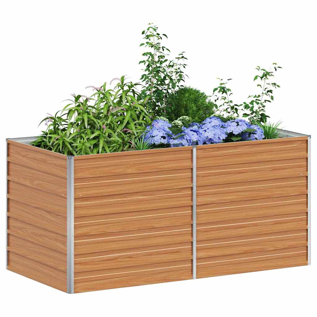 Hochbeet Hellbraun 160 x 80 x 77 cm Verzinkter Stahl